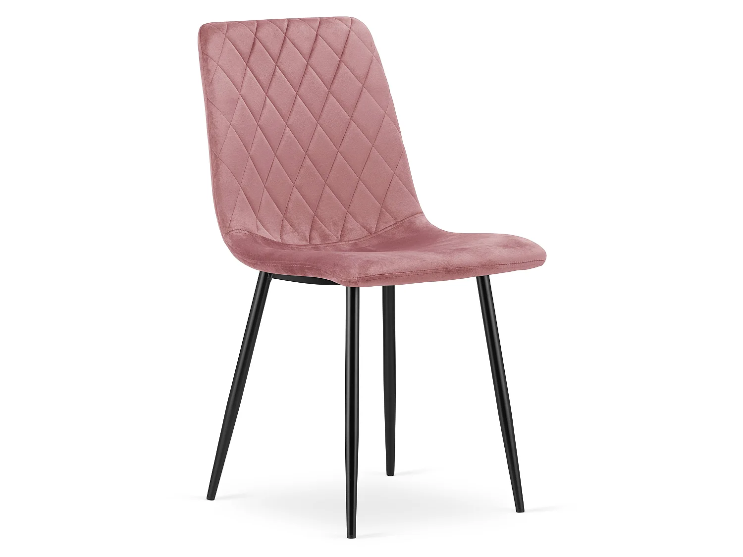Chaise de salle à manger TURIN en velours rose, pieds noirs, 3 pièces 88,5x44,5x53 cm