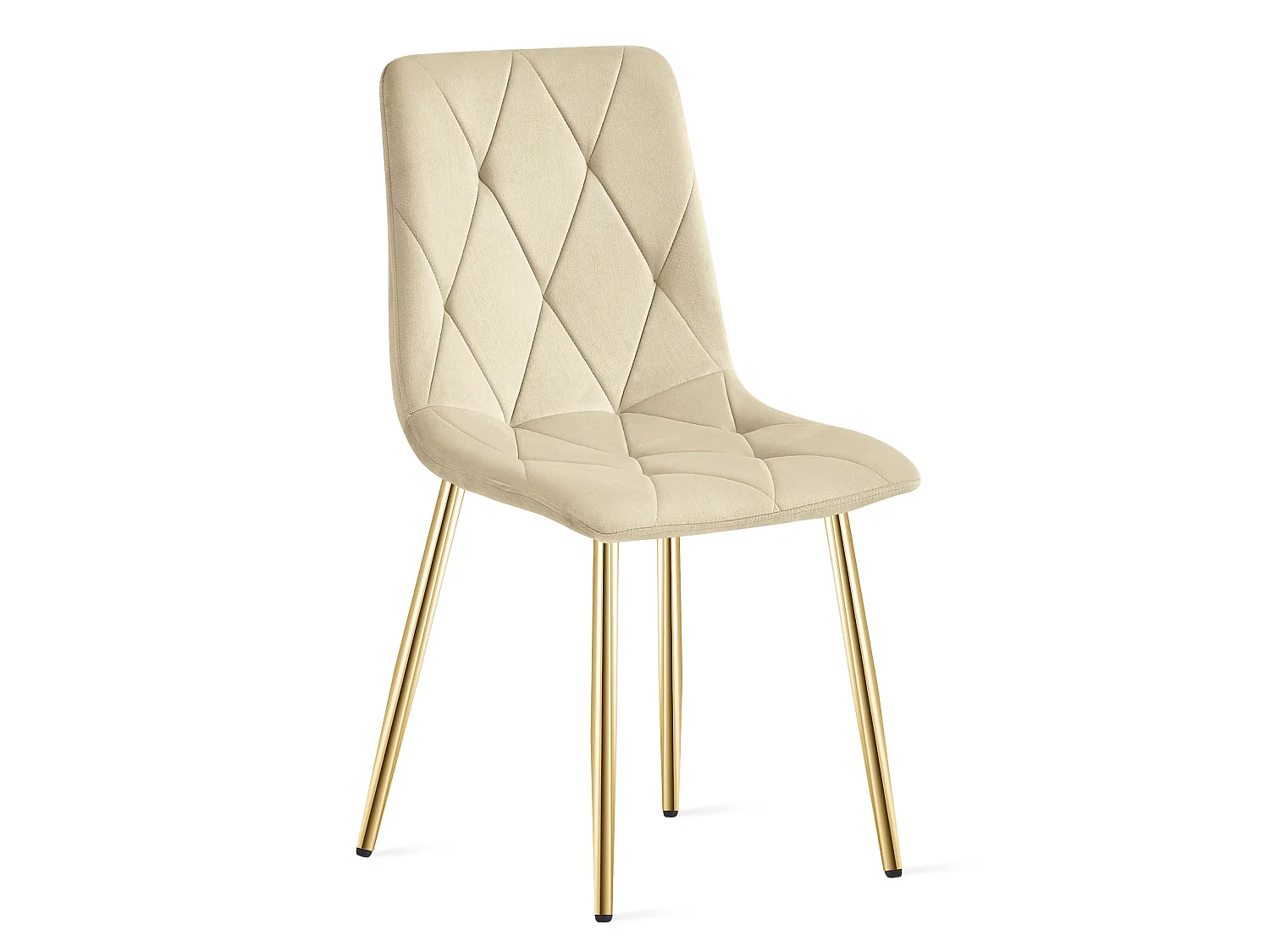 LIBRA Esszimmerstuhl Samt hellbeige goldene Metallbeine 4er-Set 86,5x45x54 cm