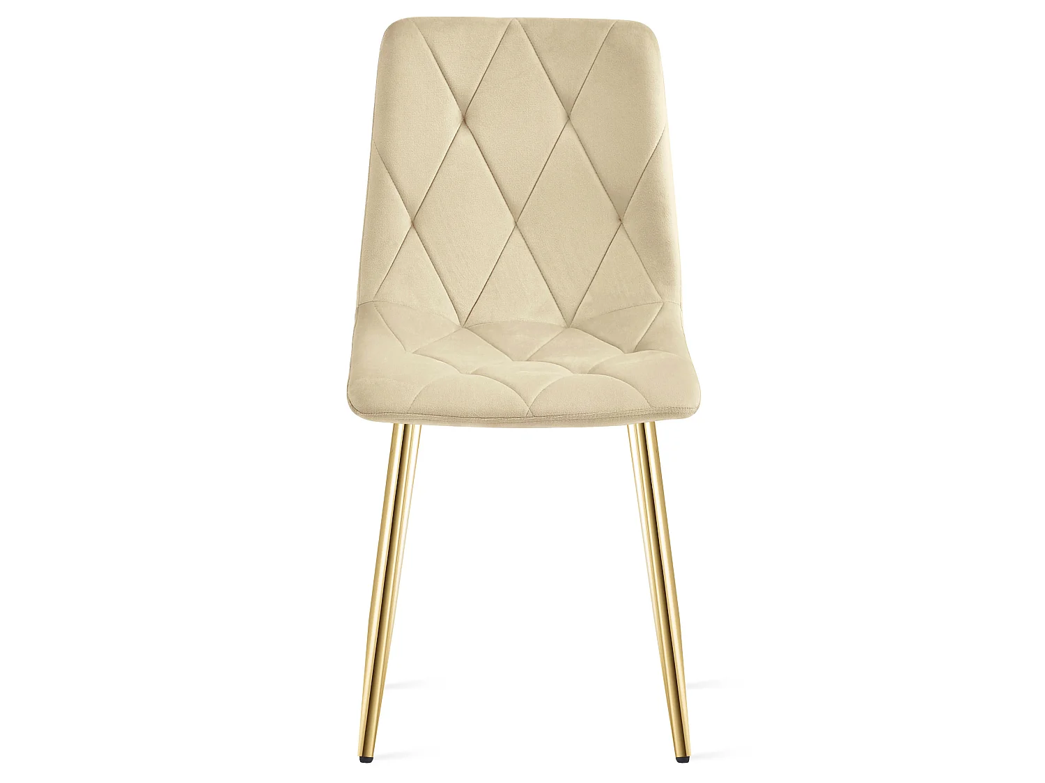 LIBRA Esszimmerstuhl Samt hellbeige goldene Metallbeine 4er-Set 86,5x45x54 cm