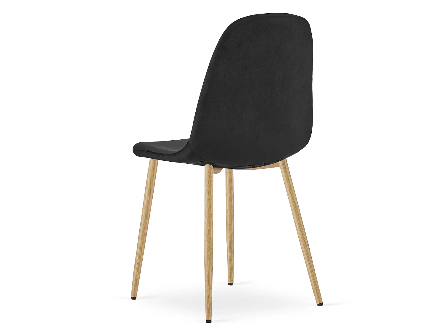 Eetkamerstoel PADVA fluweel zwart eiken poten 44,5x53x87 cm