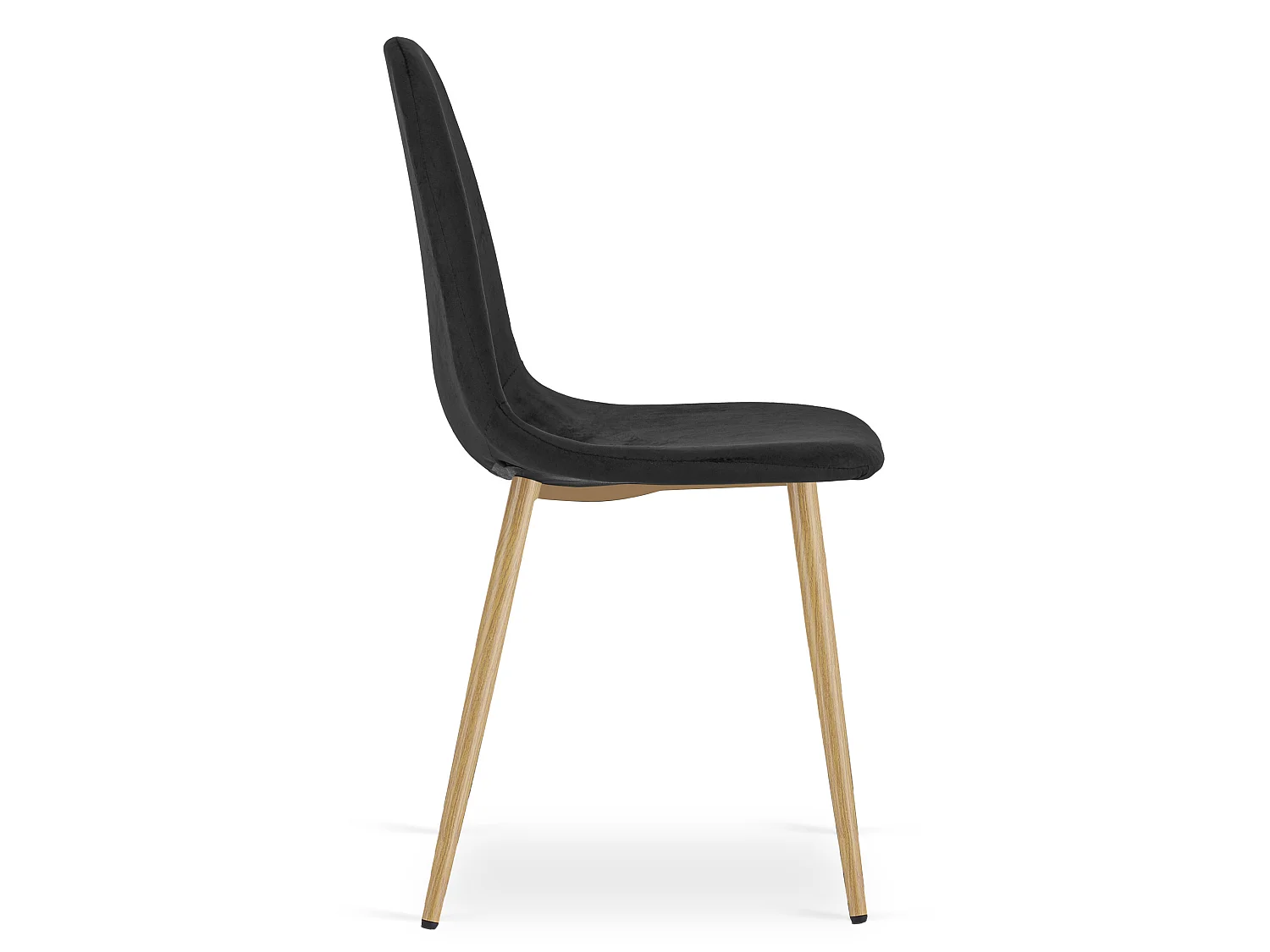 Eetkamerstoel PADVA fluweel zwart eiken poten 44,5x53x87 cm