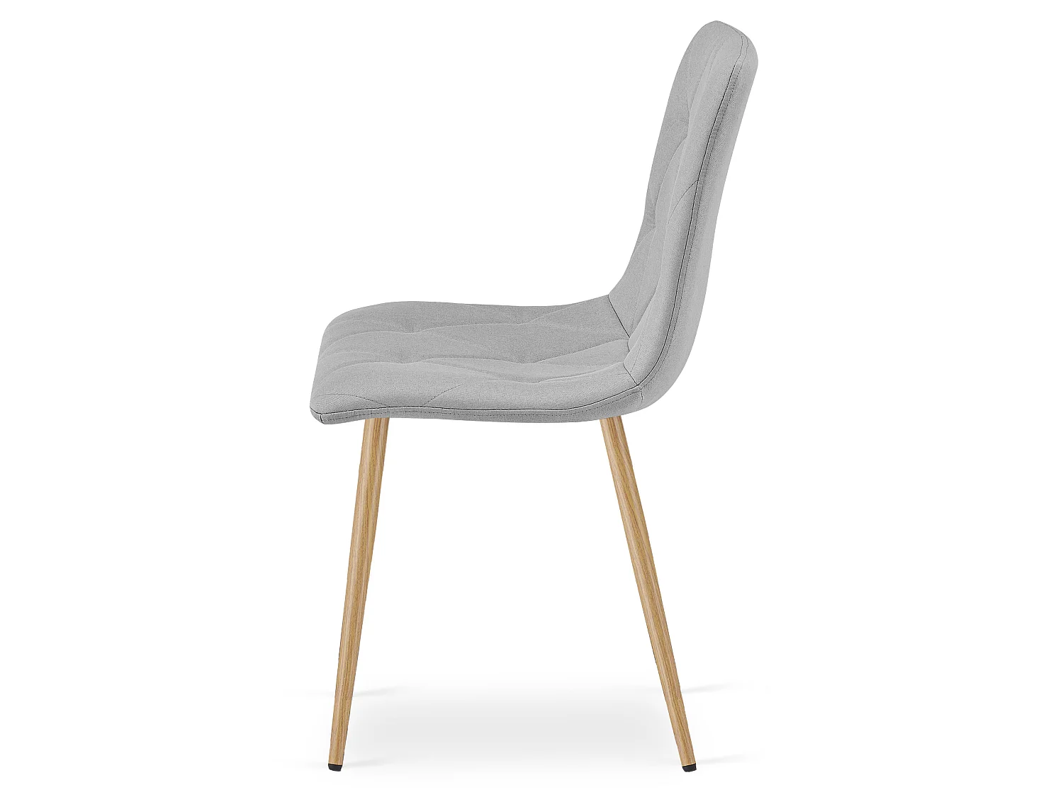 Eetkamerstoel LIBRA lichtgrijze stof houtkleurige poten 87x44,5x54,5 cm