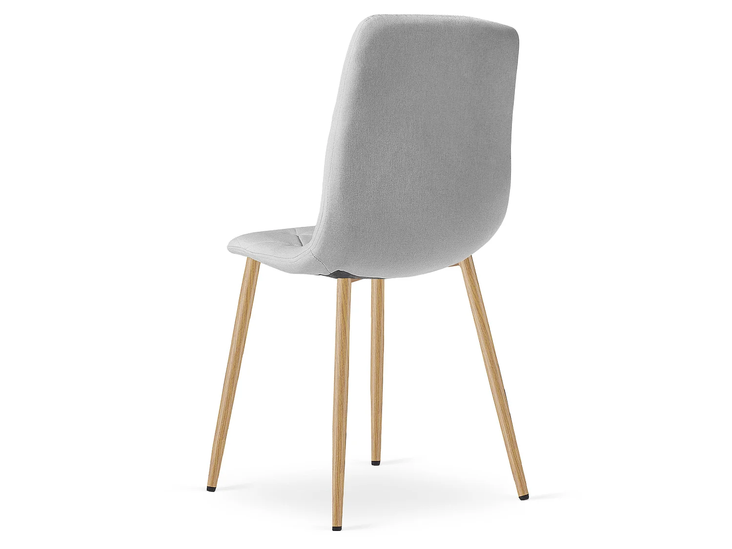 Eetkamerstoel LIBRA lichtgrijze stof houtkleurige poten 87x44,5x54,5 cm