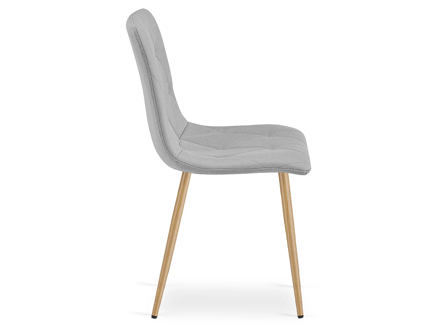 Eetkamerstoel LIBRA lichtgrijze stof houtkleurige poten 87x44,5x54,5 cm