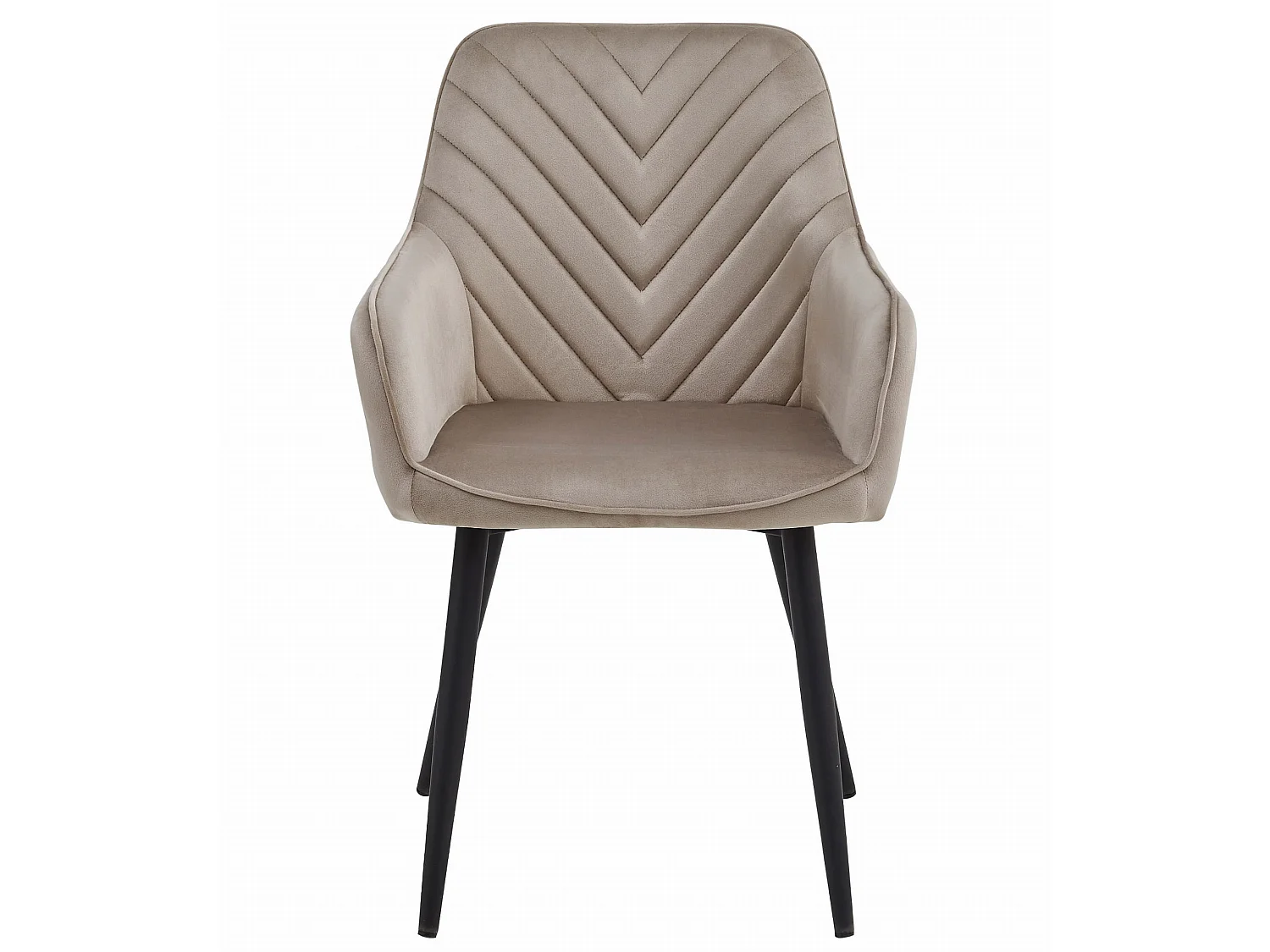 Esszimmerstuhl mit Armlehnen Samt dunkelbeige schwarz 54x61x83,5 cm