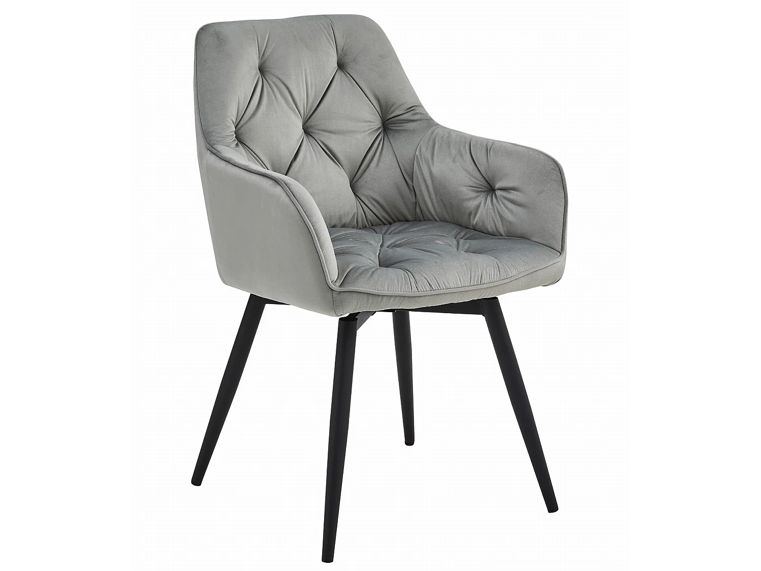 Drehstuhl für Esszimmer und Küche JORK360, Samt, silbergrau, 56x61x84 cm