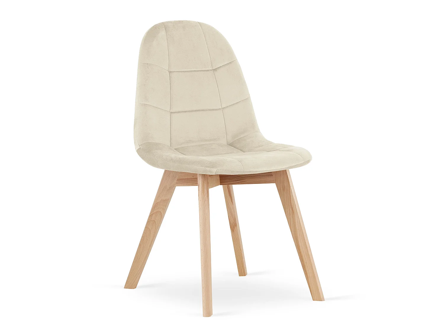 Bora eetkamerstoel fluweel beige 4x 81,5x44,5x54 cm