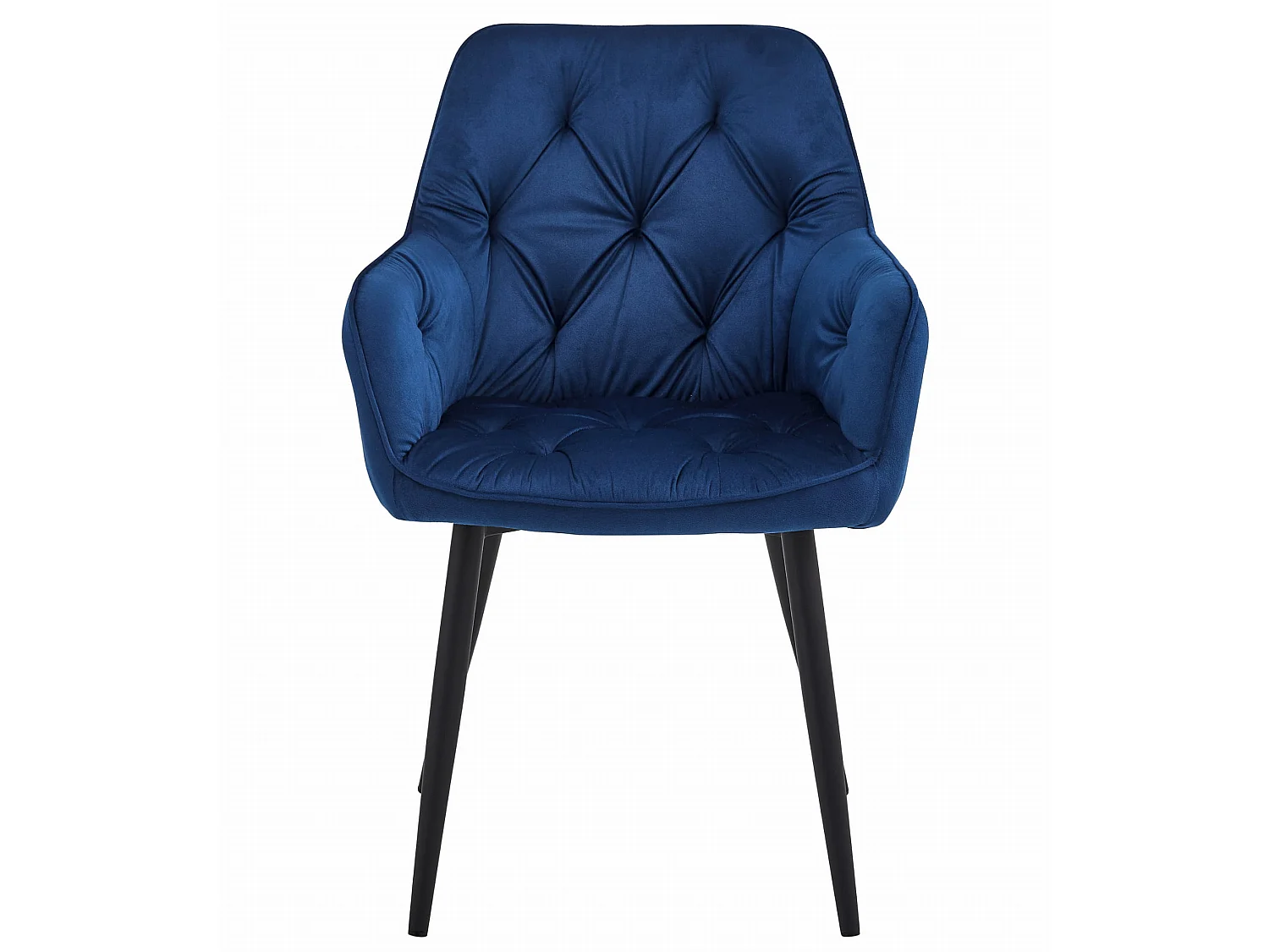 Eetkamerstoel JORK velvet donkerblauw zwarte poten 56x62x83,5 cm