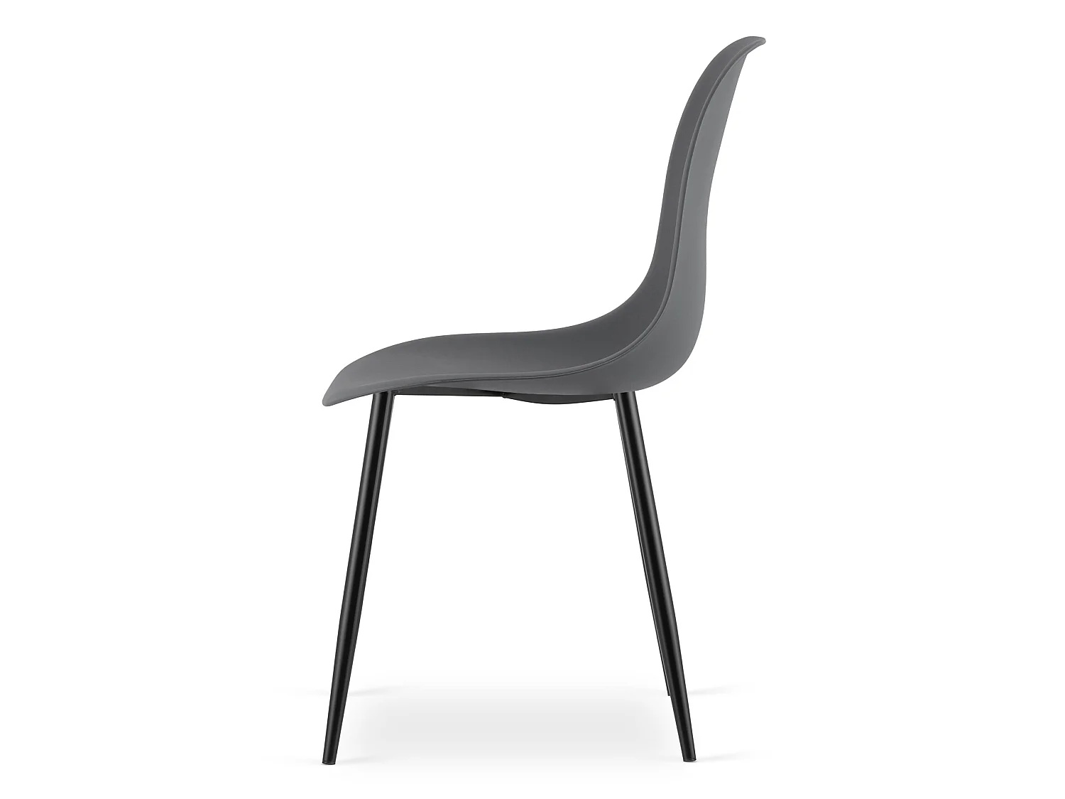 Eetkamerstoel WAT ergonomisch polypropyleen donkergrijs 46x51x84 cm