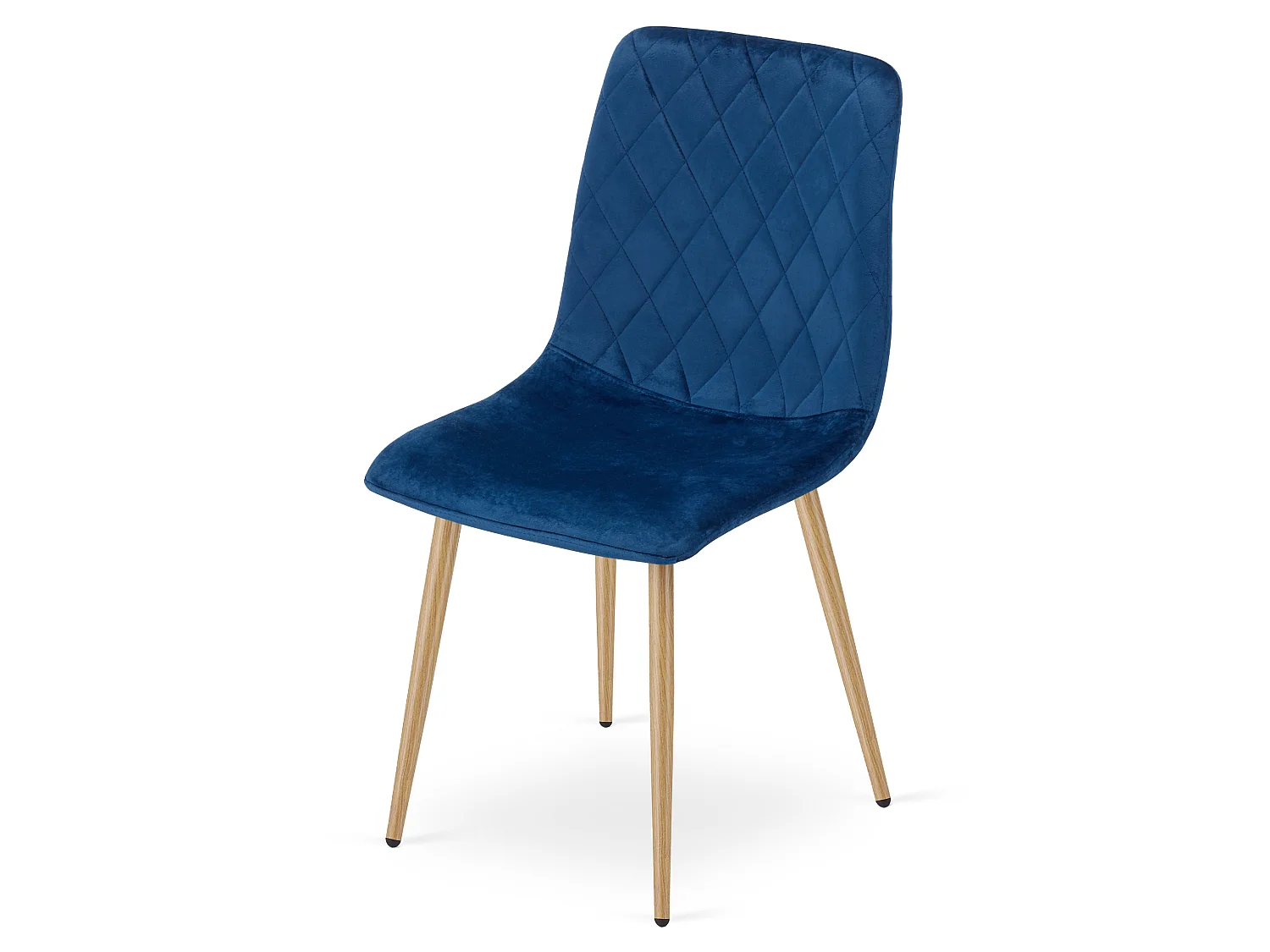 Eetkamerstoel TURIN fluwelen zitting blauw 88,5x44,5x53 cm