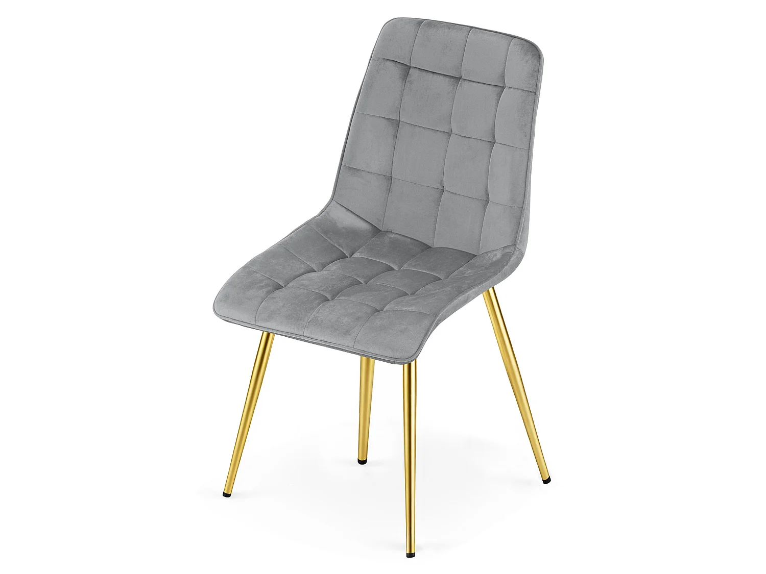 Esszimmerstuhl SPLIT Samt Metall hellgrau gold 88x49x60 cm