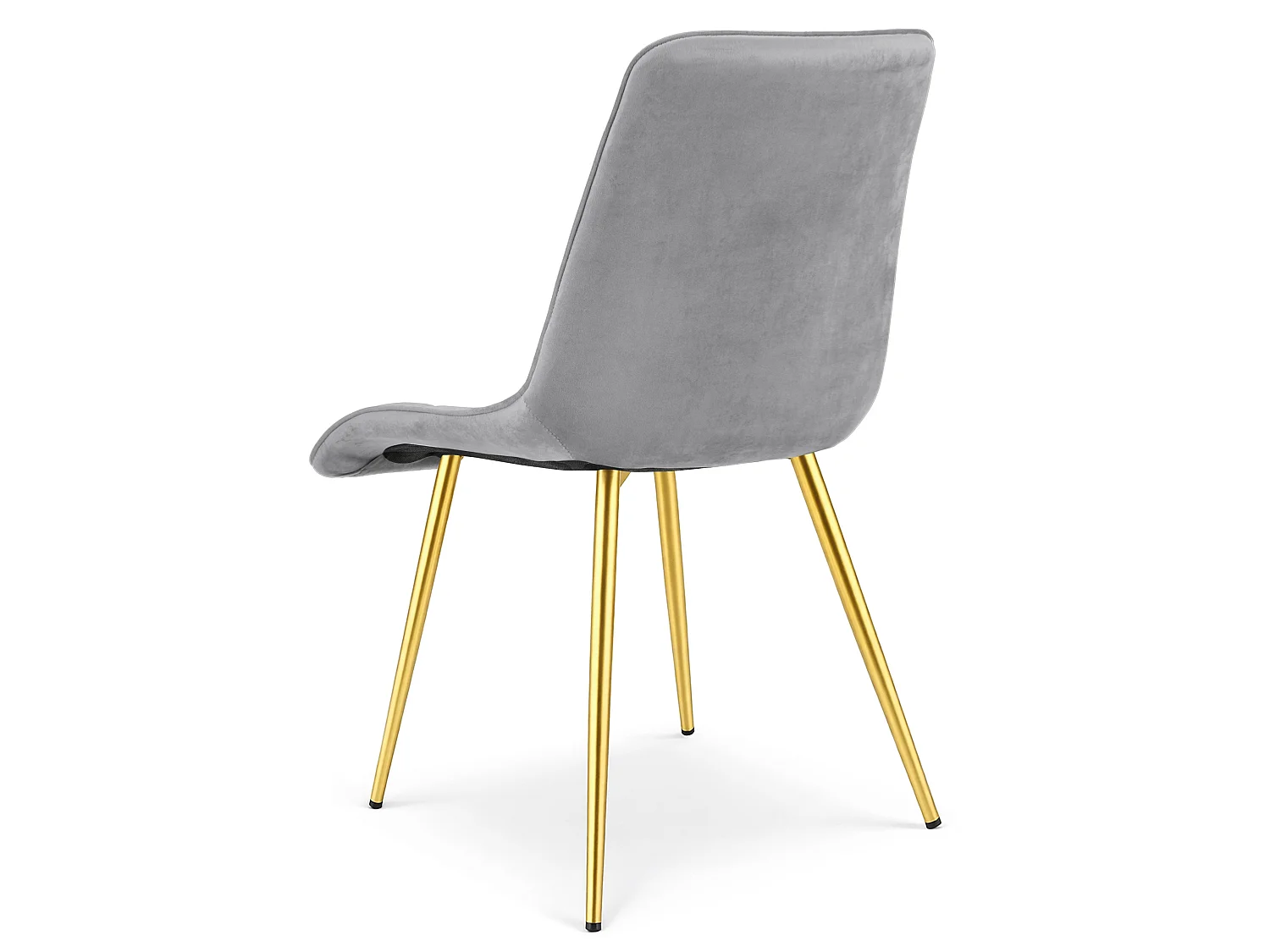 Esszimmerstuhl SPLIT Samt Metall hellgrau gold 88x49x60 cm