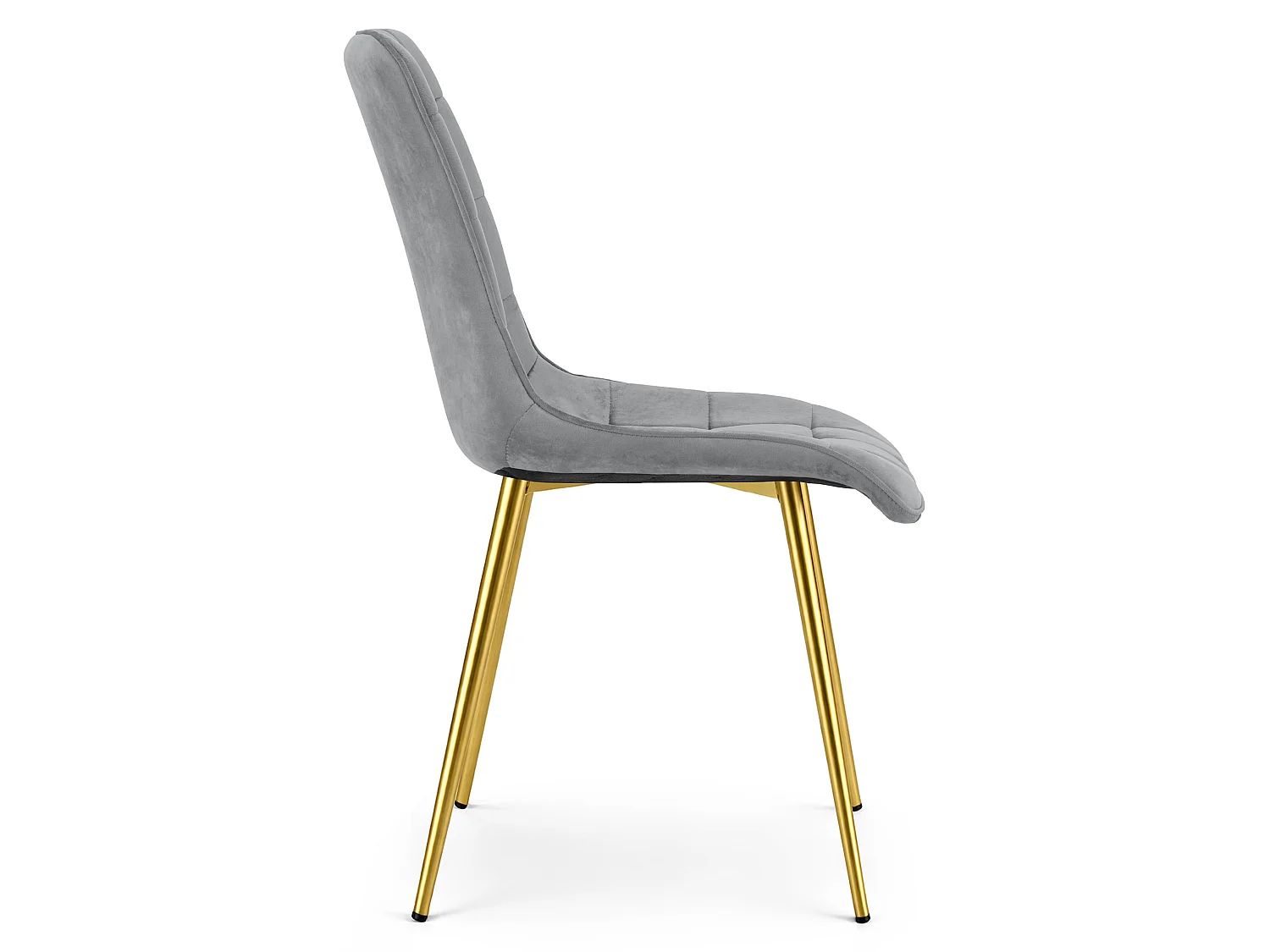 Esszimmerstuhl SPLIT Samt Metall hellgrau gold 88x49x60 cm