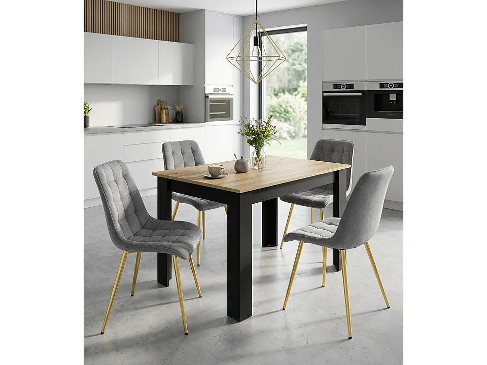 Esszimmerstuhl SPLIT Samt Metall hellgrau gold 88x49x60 cm