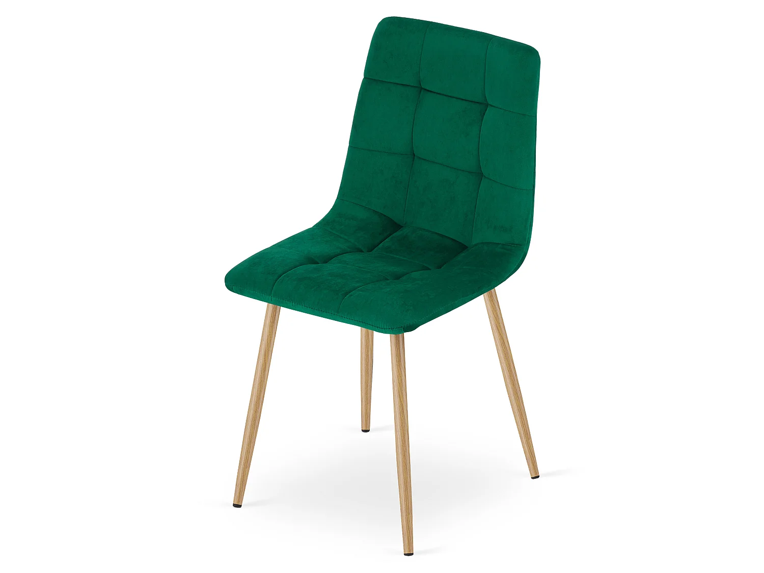 Eetkamerstoel KARA fluweel donkergroen houten poten 87x44,5x50,5 cm