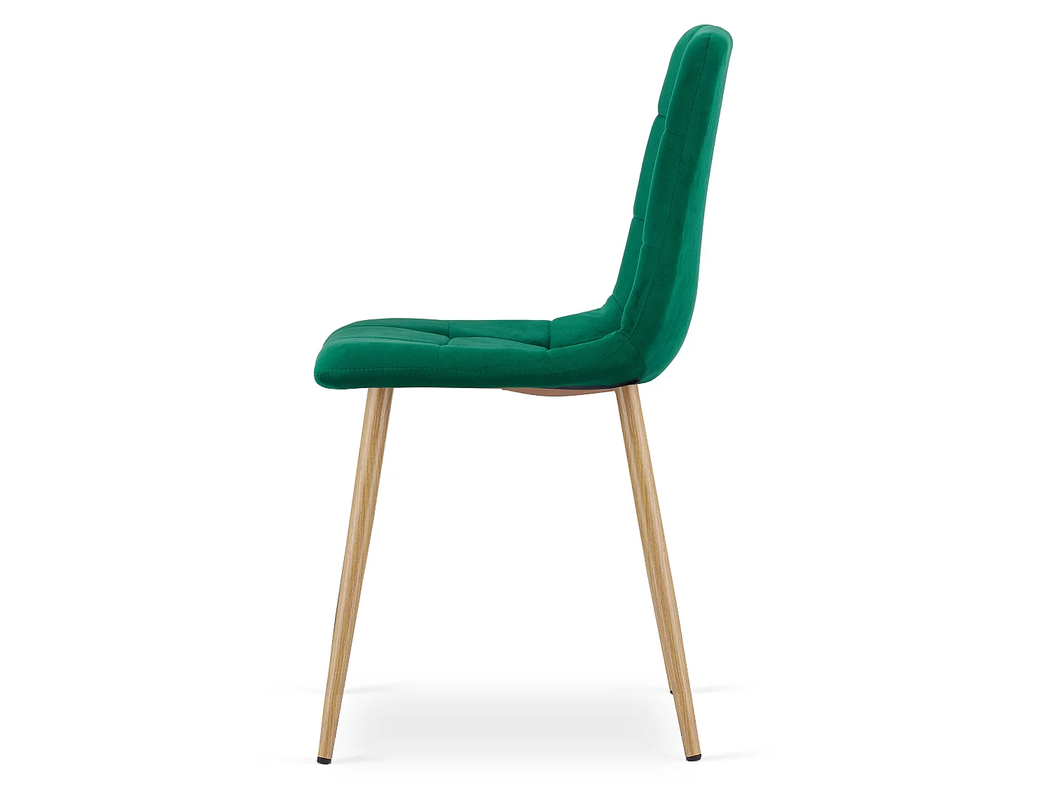 Eetkamerstoel KARA fluweel donkergroen houten poten 87x44,5x50,5 cm