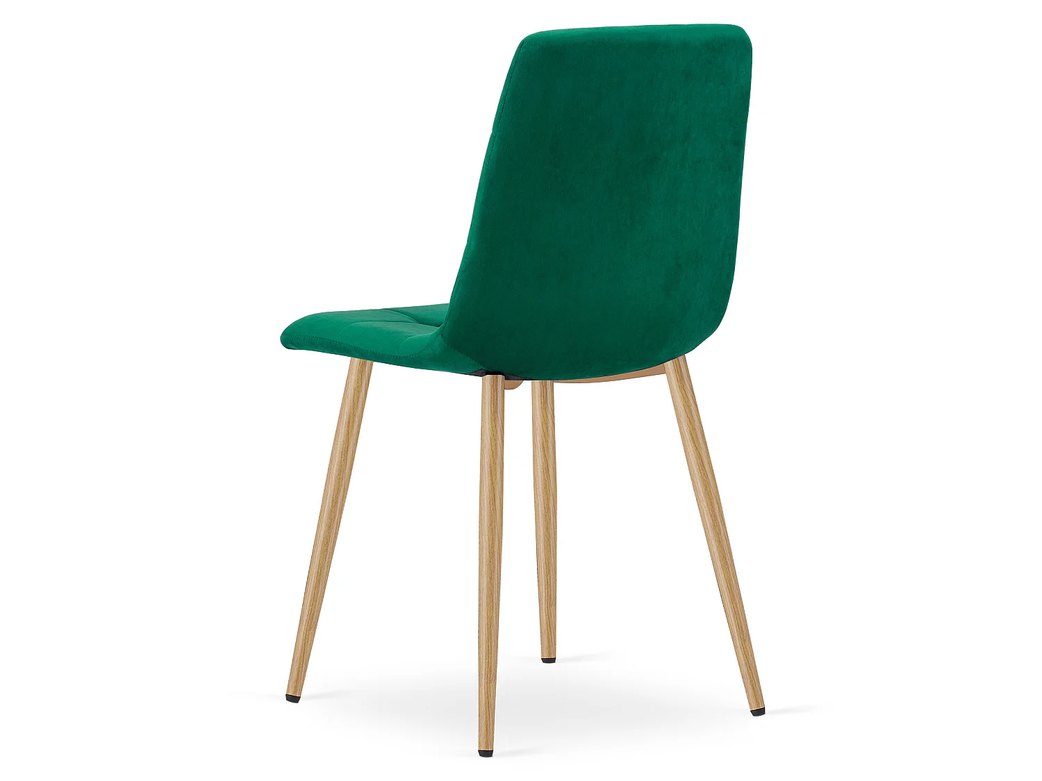Eetkamerstoel KARA fluweel donkergroen houten poten 87x44,5x50,5 cm