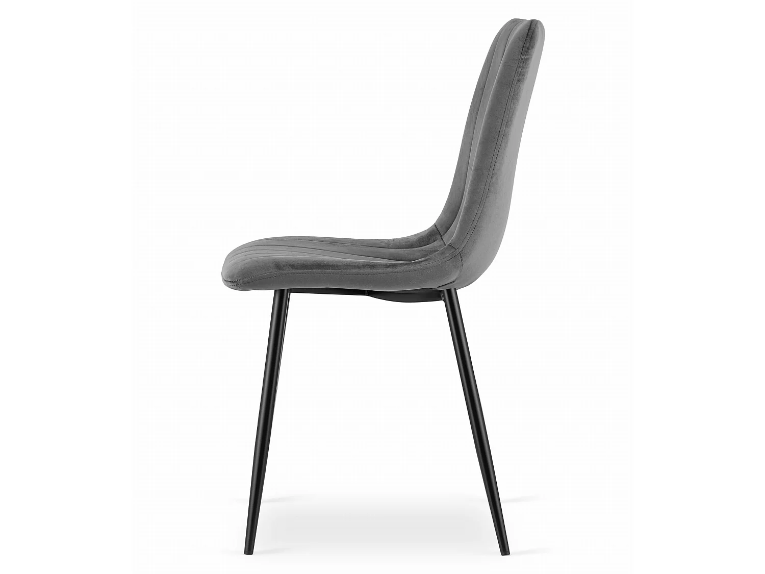 Ensemble table et 4 chaises de salle à manger, velours, noir/gris, 120x80 cm