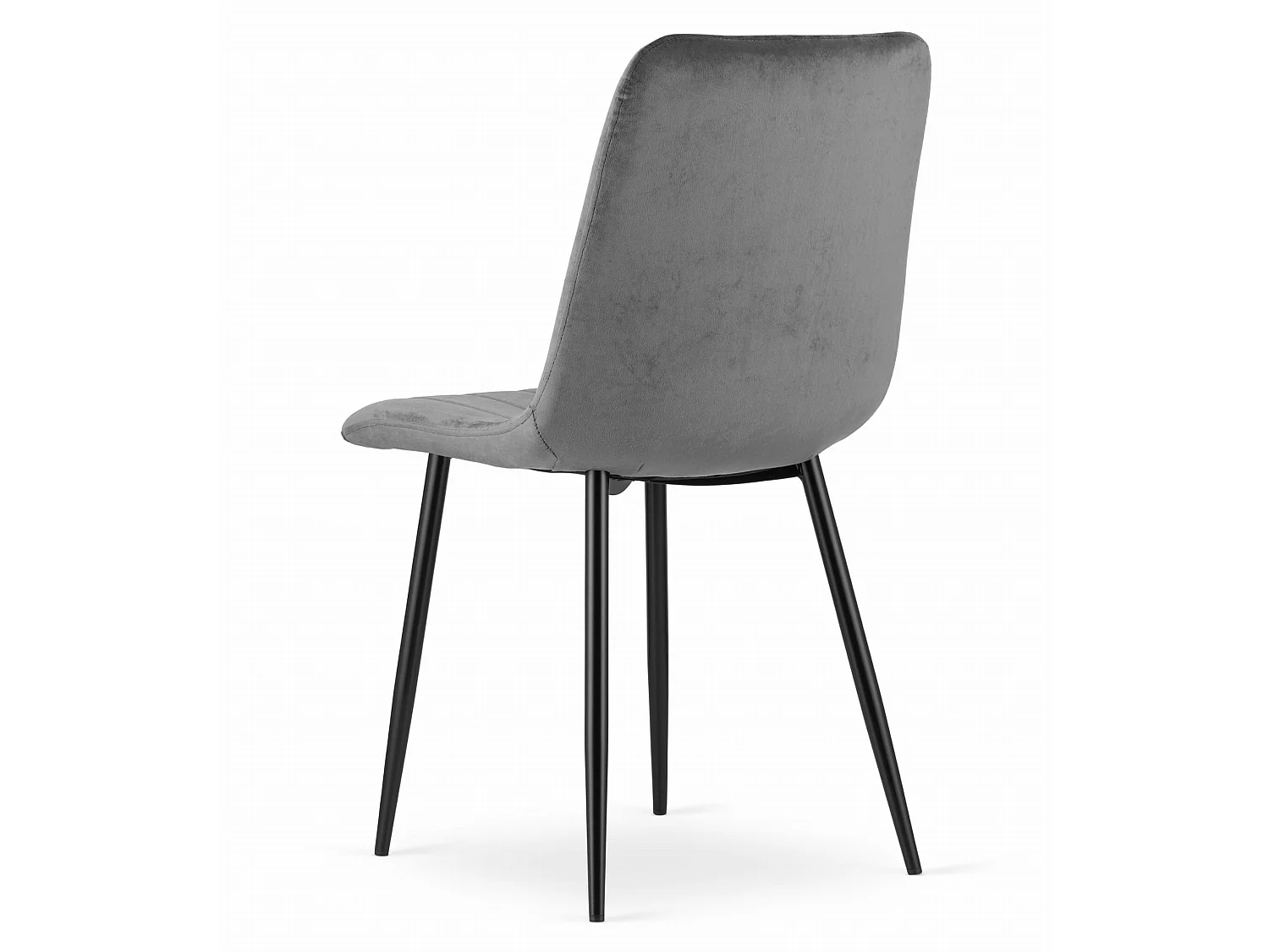Ensemble table et 4 chaises de salle à manger, velours, noir/gris, 120x80 cm