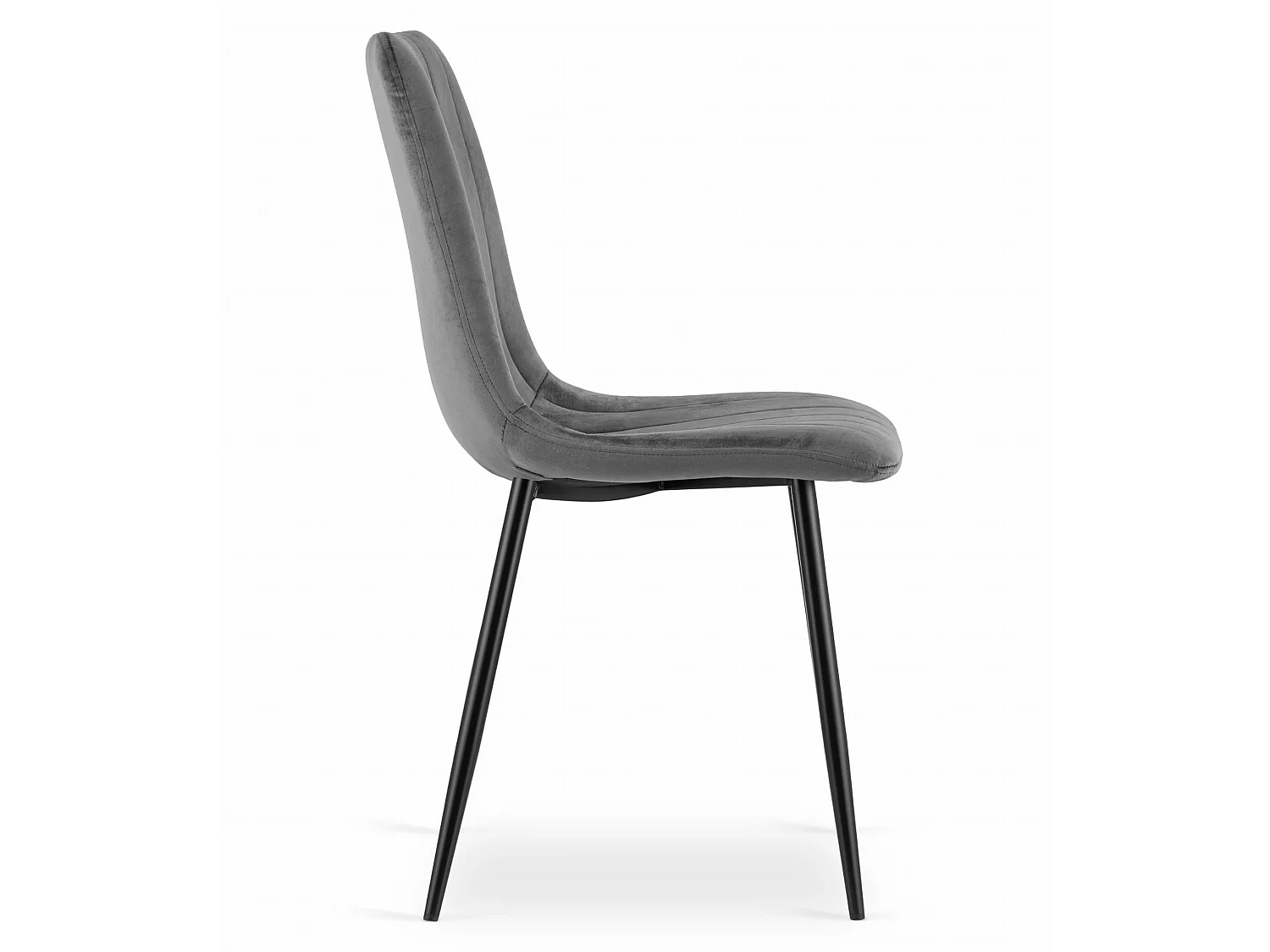 Ensemble table et 4 chaises de salle à manger, velours, noir/gris, 120x80 cm
