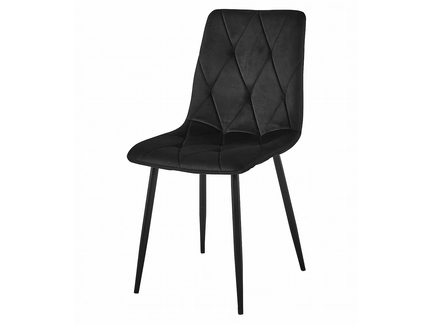 Table de salle à manger 4 chaises velours noir, plateau 120x80 cm Craft noir
