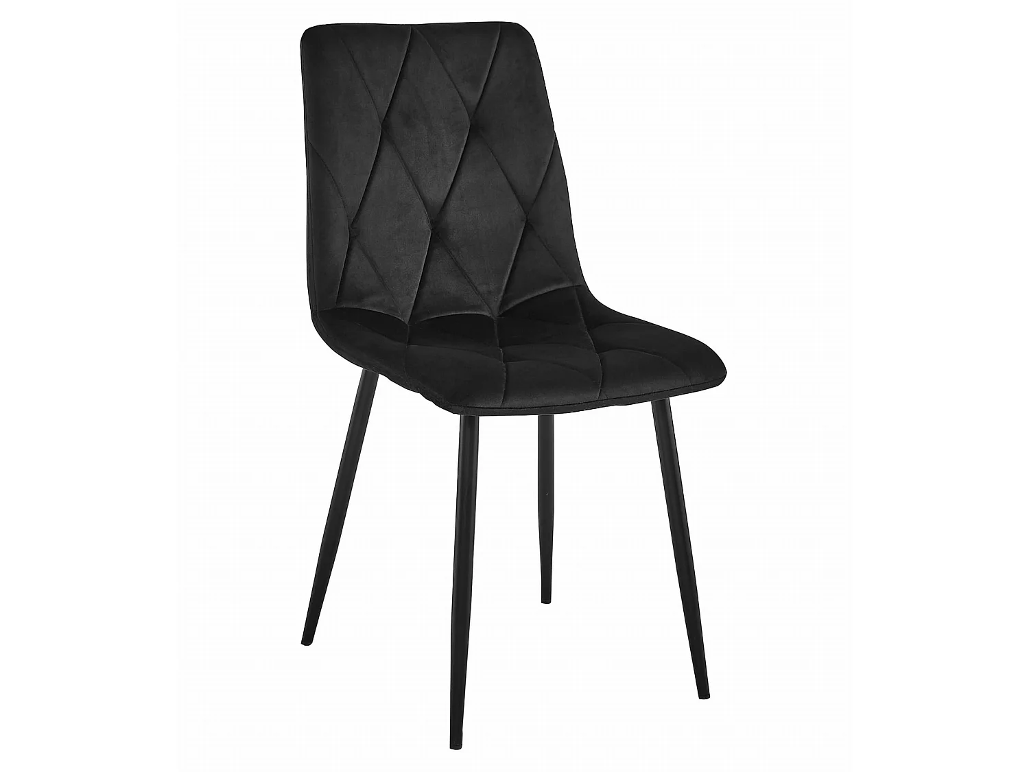 Table de salle à manger 4 chaises velours noir, plateau 120x80 cm Craft noir