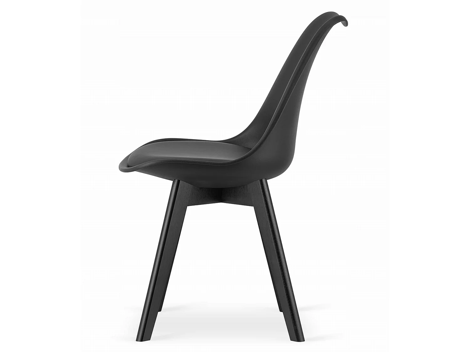 Ensemble table rectangulaire 120x80 craft + 4 chaises noires pour salle à manger
