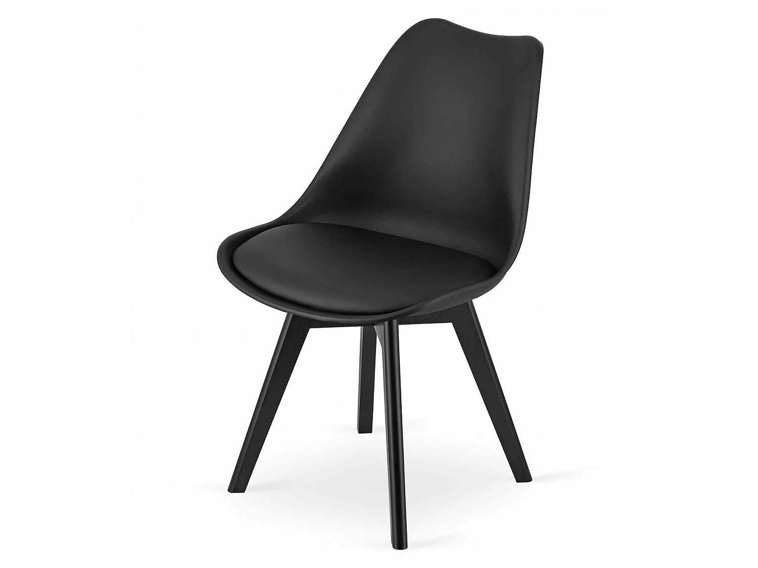 Ensemble table rectangulaire 120x80 craft + 4 chaises noires pour salle à manger