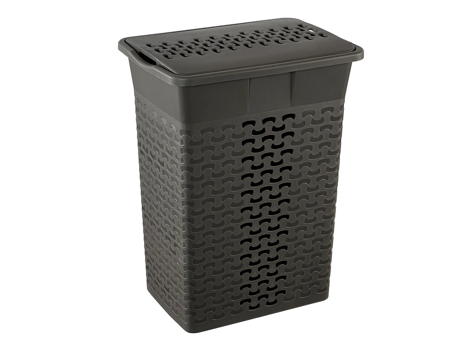 Panier à linge autoportant en plastique gris chiné 35 L 38,4x28,2x50,3 cm