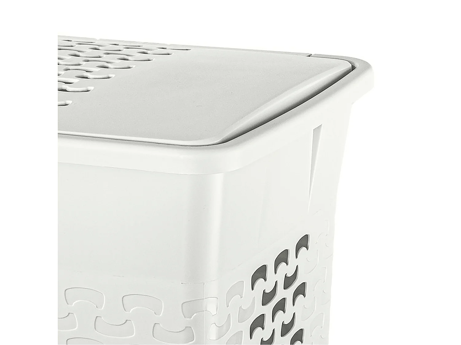 Panier à linge autoportant en plastique blanc 55 L 42.6x32.1x61 cm