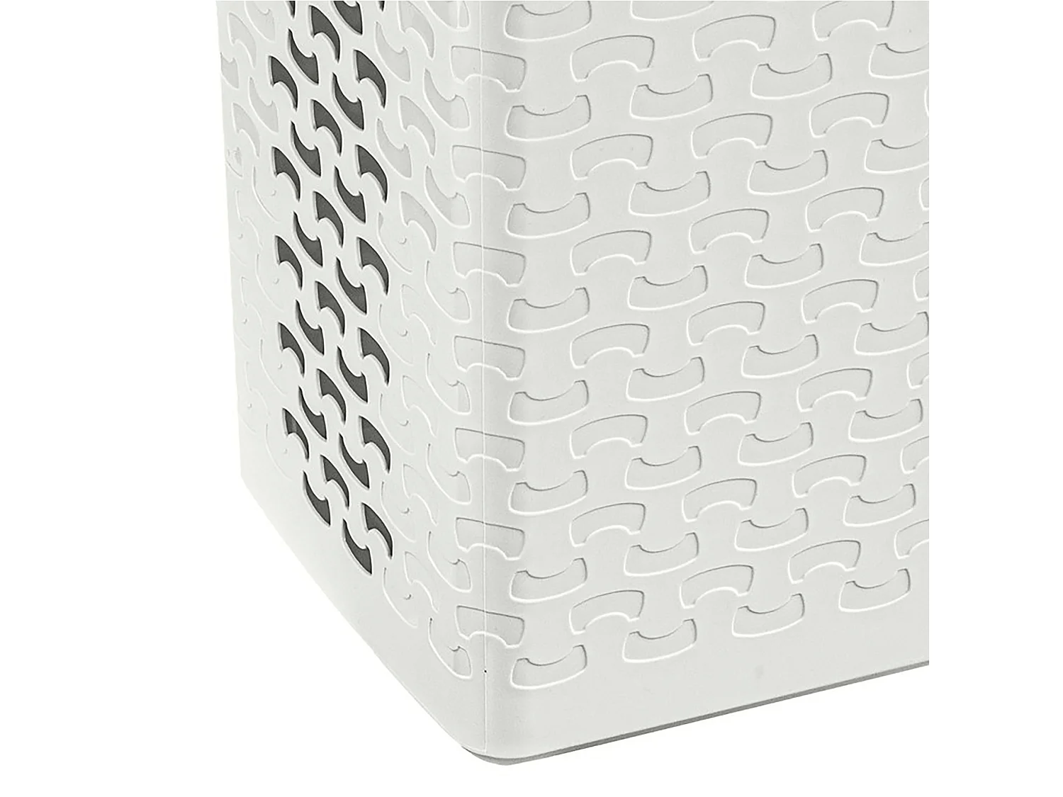 Panier à linge autoportant en plastique blanc 55 L 42.6x32.1x61 cm