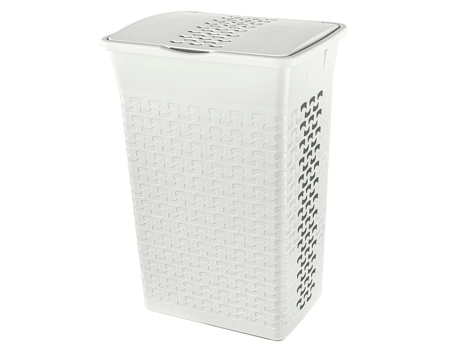 Panier à linge autoportant en plastique blanc 55 L 42.6x32.1x61 cm