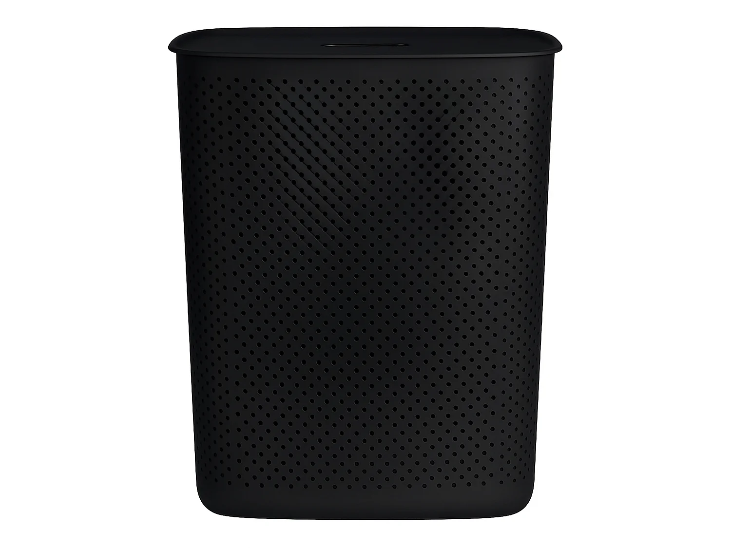 Panier à linge autoportant avec couvercle plastique noir 60 L 58x45x34 cm