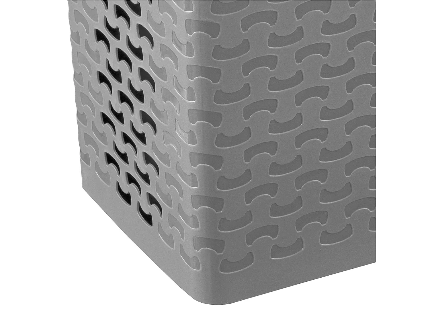 Panier à linge autoportant perforé plastique gris 55 L 42,6x32,1x61 cm