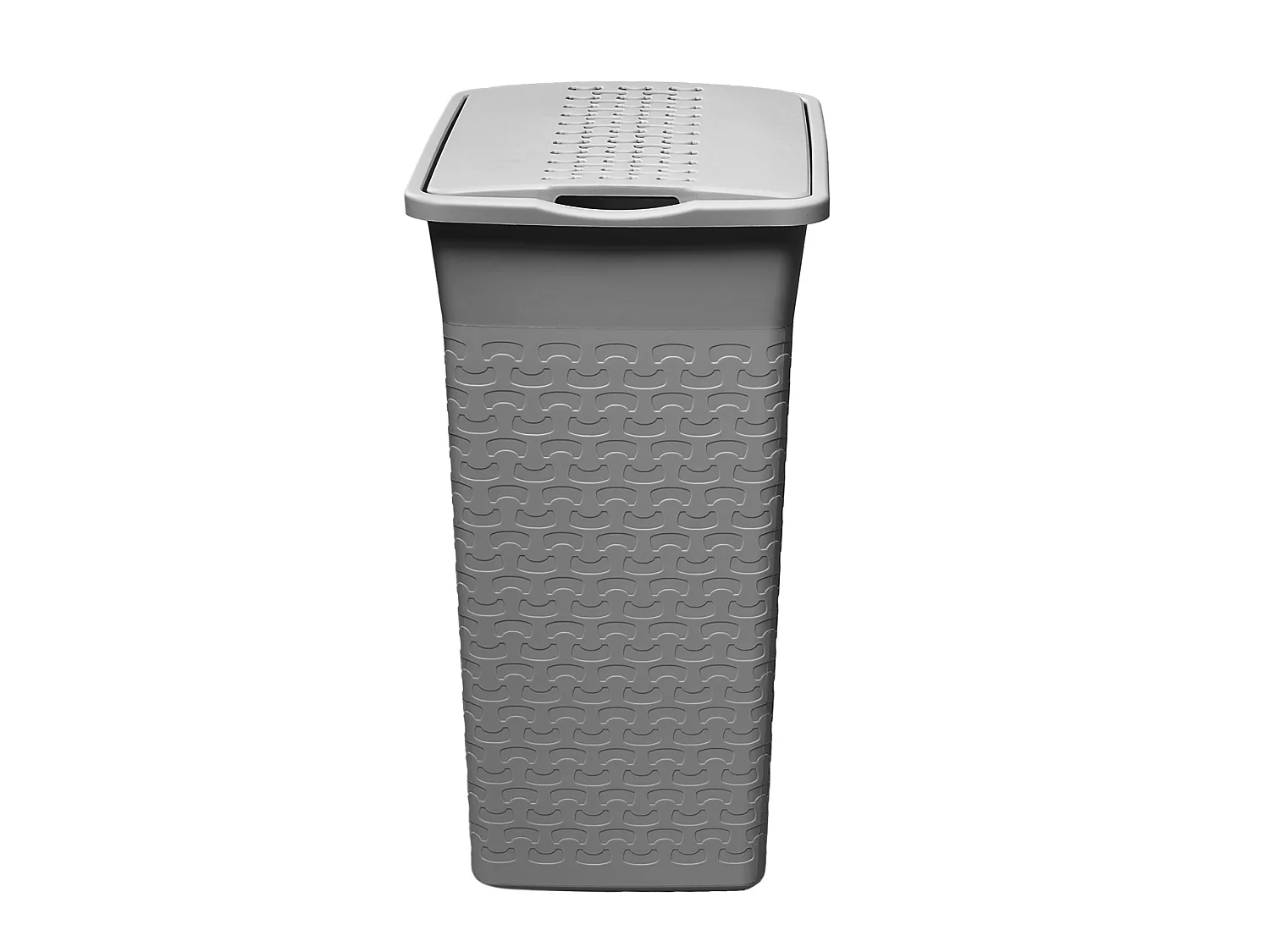 Panier à linge autoportant perforé plastique gris 55 L 42,6x32,1x61 cm