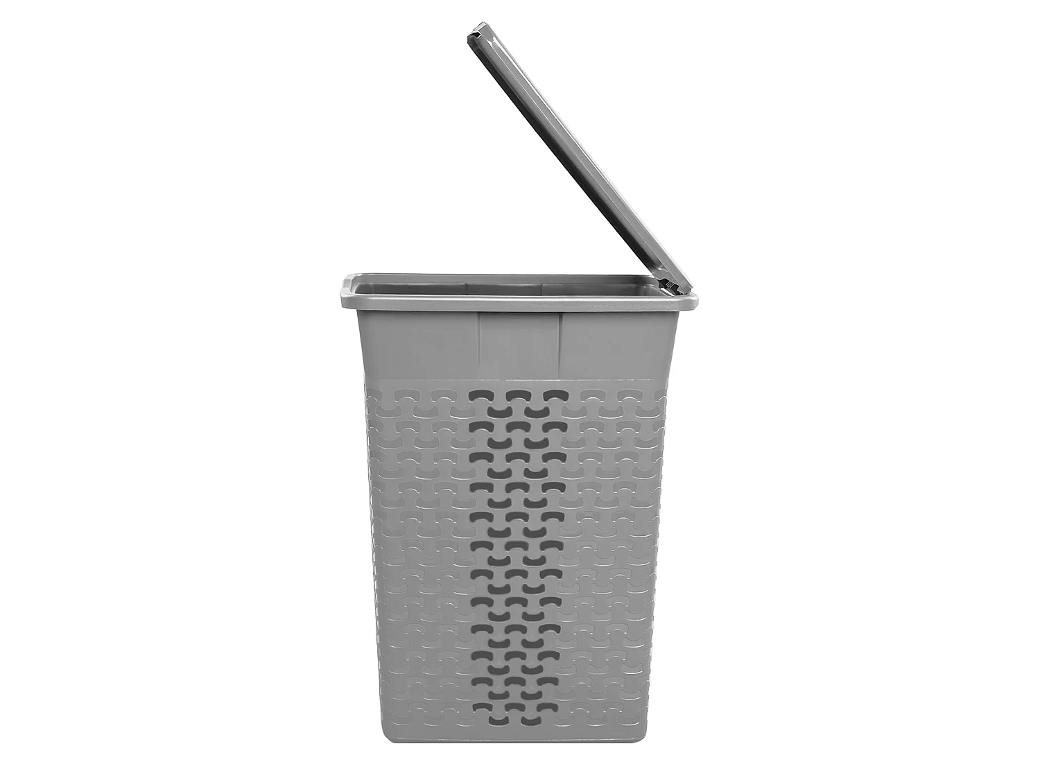 Panier à linge autoportant perforé plastique gris 55 L 42,6x32,1x61 cm