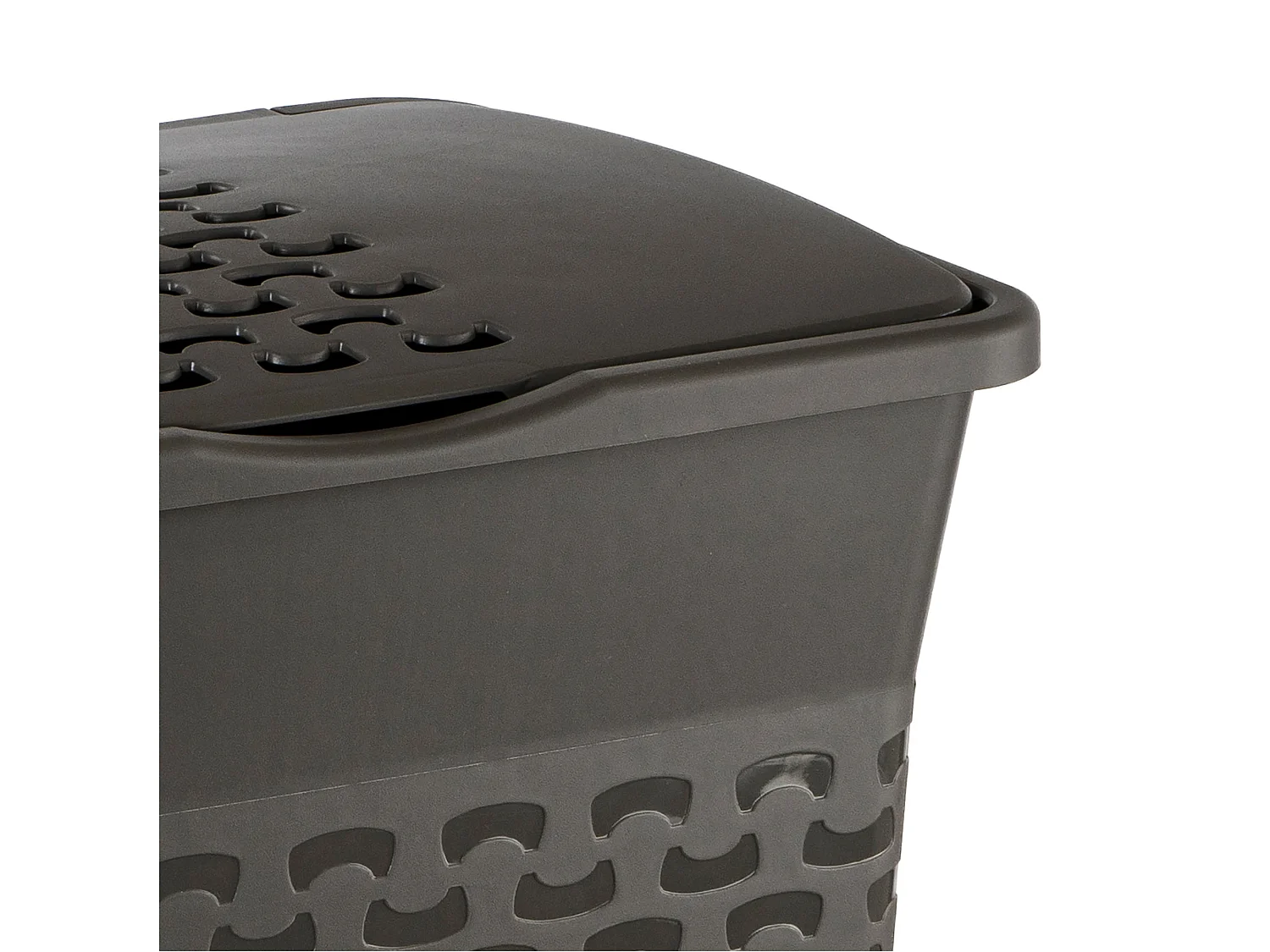 Panier à linge autoportant en plastique gris chiné 55 L 42.6x32.1x61 cm