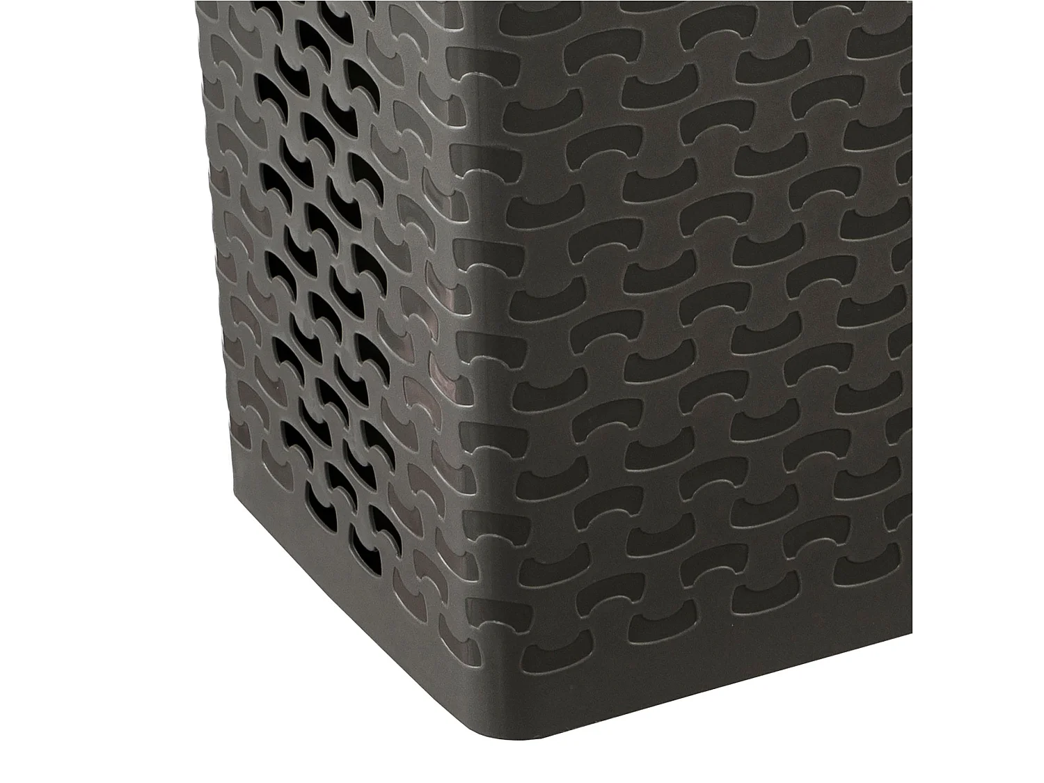 Panier à linge autoportant en plastique gris chiné 55 L 42.6x32.1x61 cm