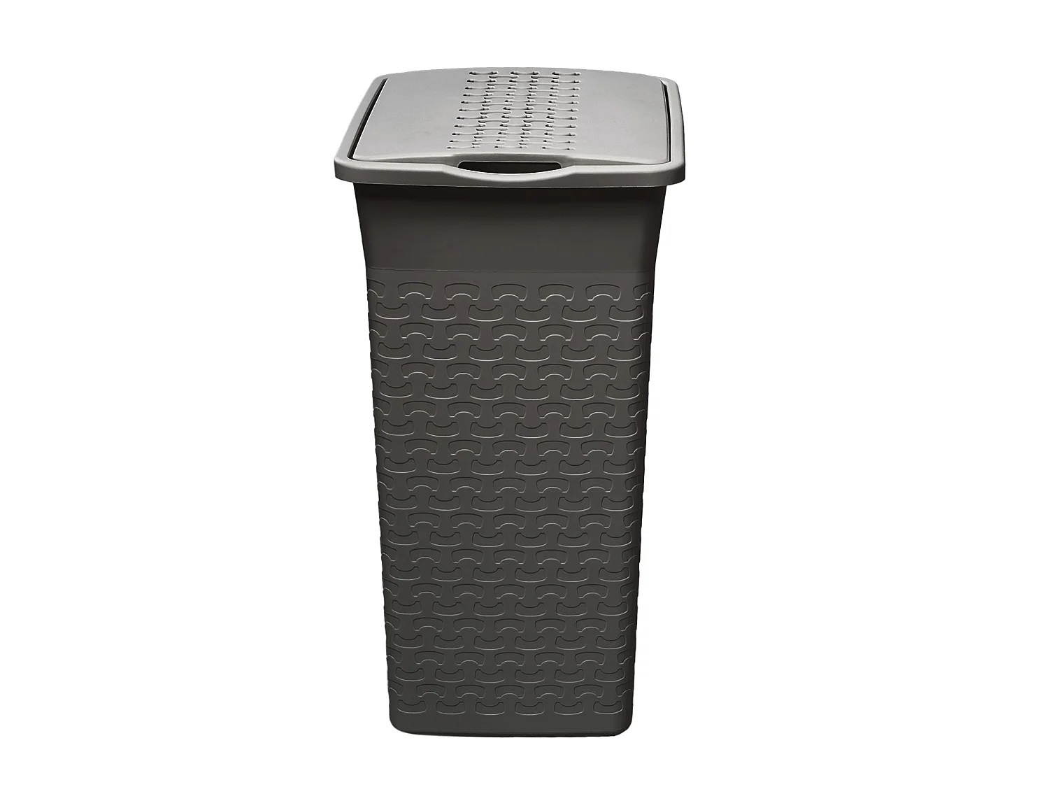 Panier à linge autoportant en plastique gris chiné 55 L 42.6x32.1x61 cm