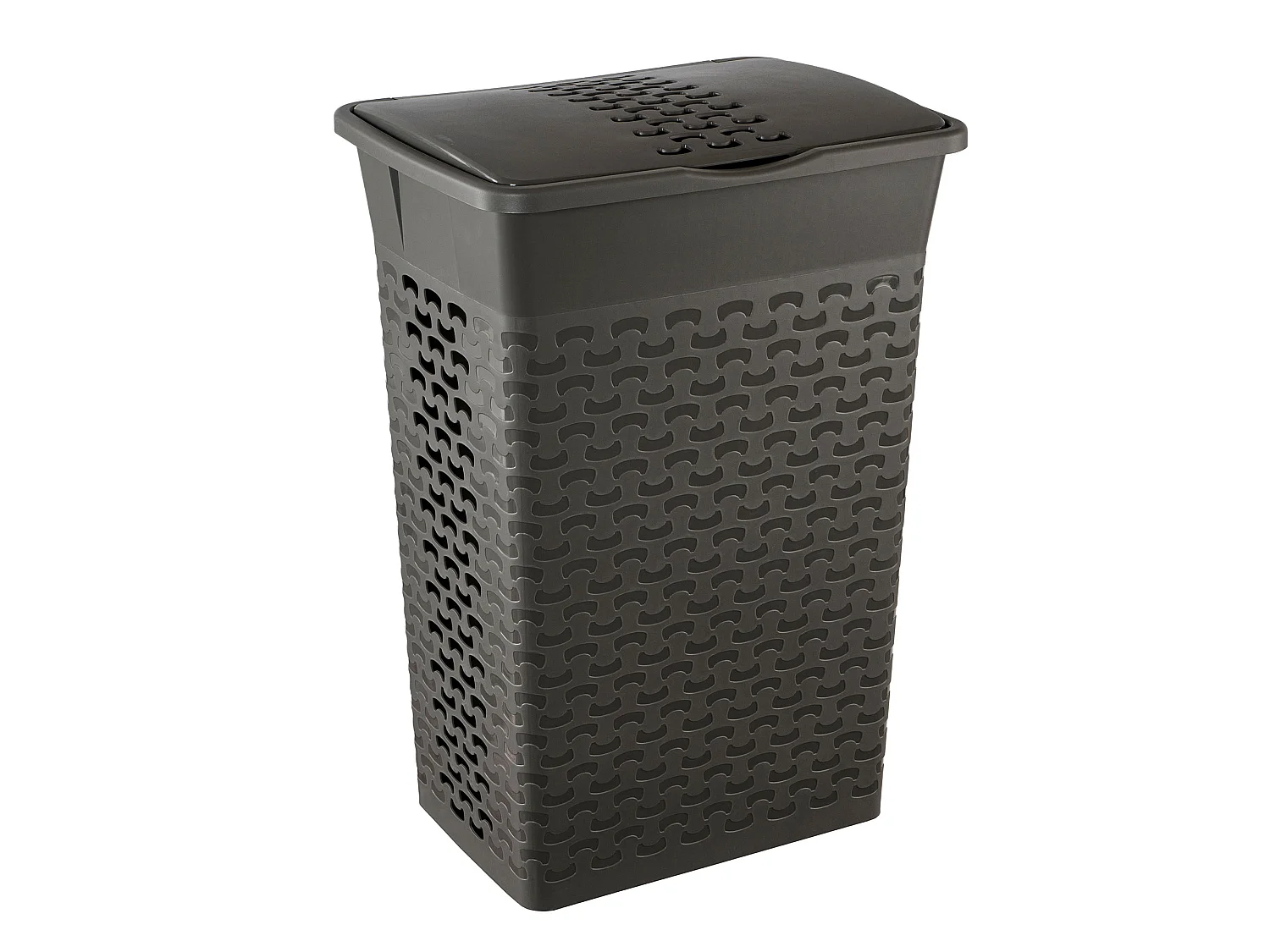 Panier à linge autoportant en plastique gris chiné 55 L 42.6x32.1x61 cm