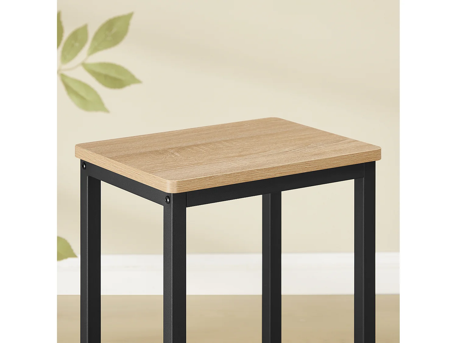 Lot de 2 tabourets de bar loft Sonoma métal noir 40x30x65 cm