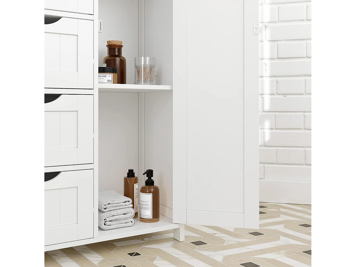 Badkamerkast praktisch MDF wit 55x30x82 cm