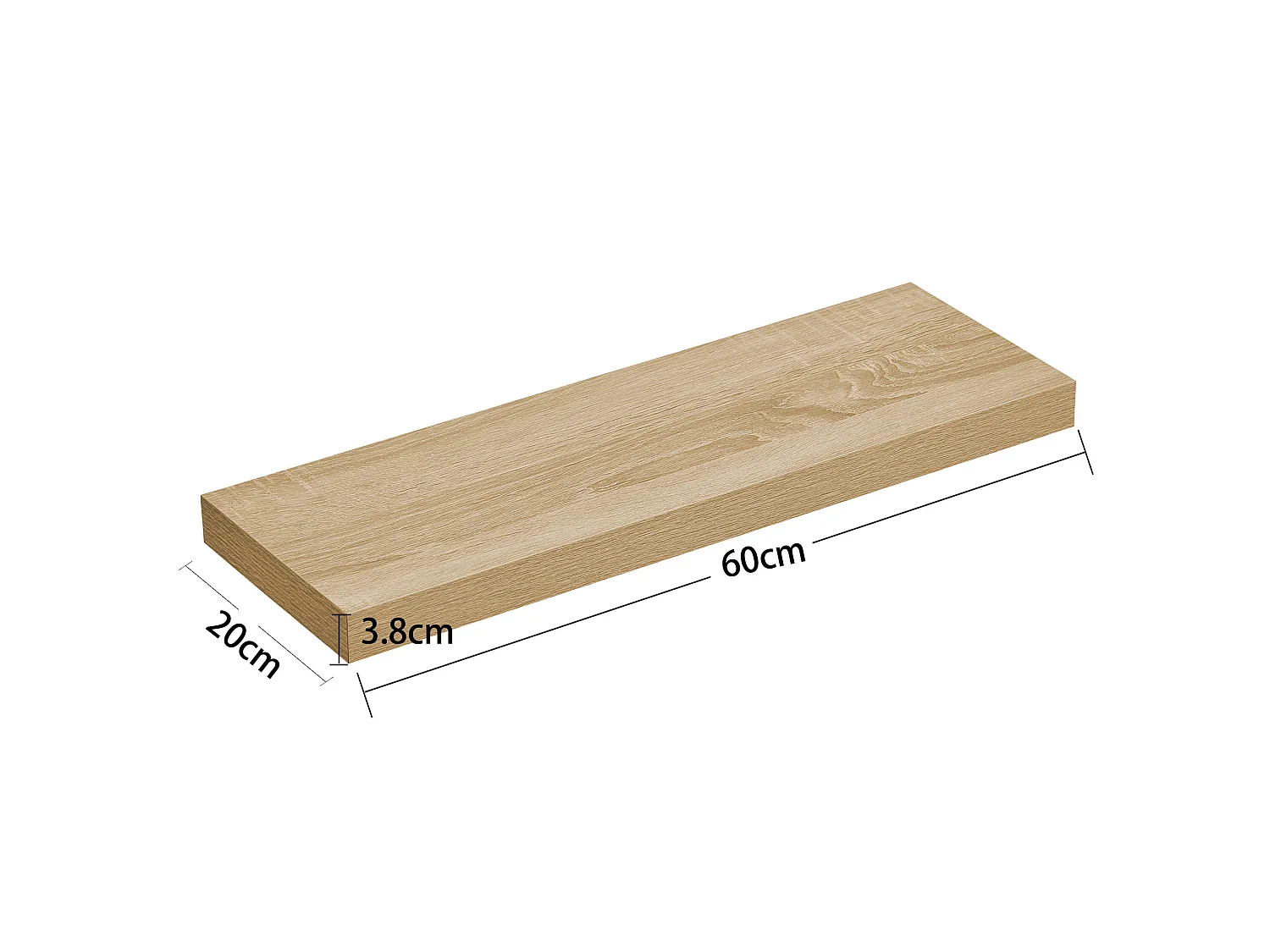 Półka 60cm - Sonoma - Do Biura Metalowa 60x20x3,8cm Czerwony Dekoracja