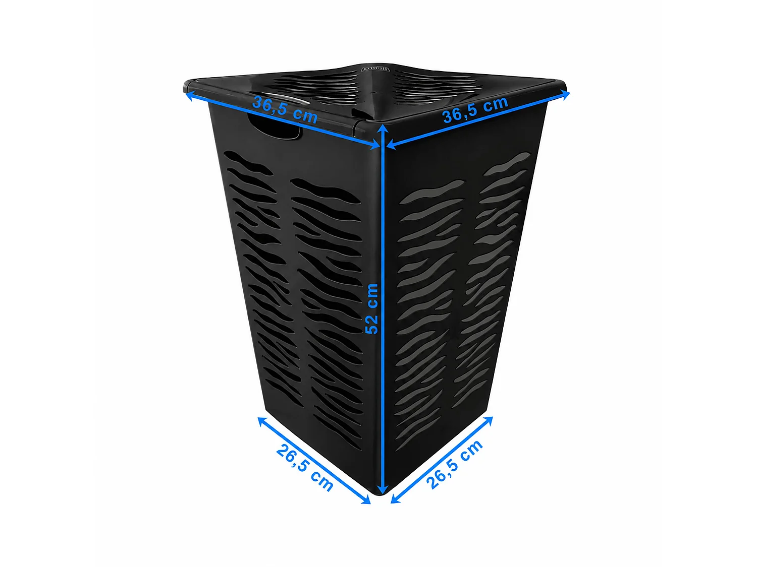 Panier à linge d’angle avec couvercle plastique anthracite 45 l 52 cm