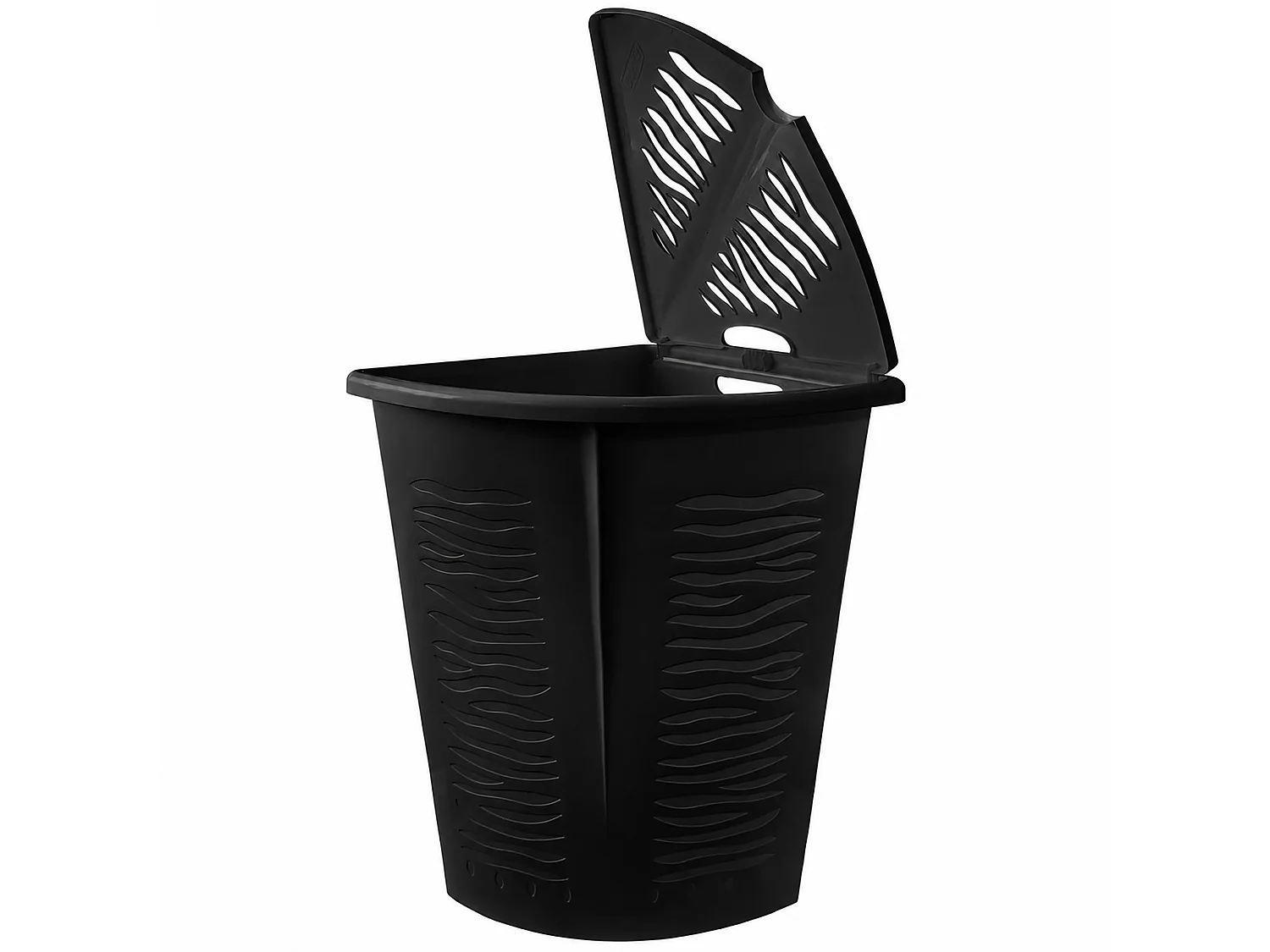 Panier à linge d’angle avec couvercle plastique anthracite 45 l 52 cm