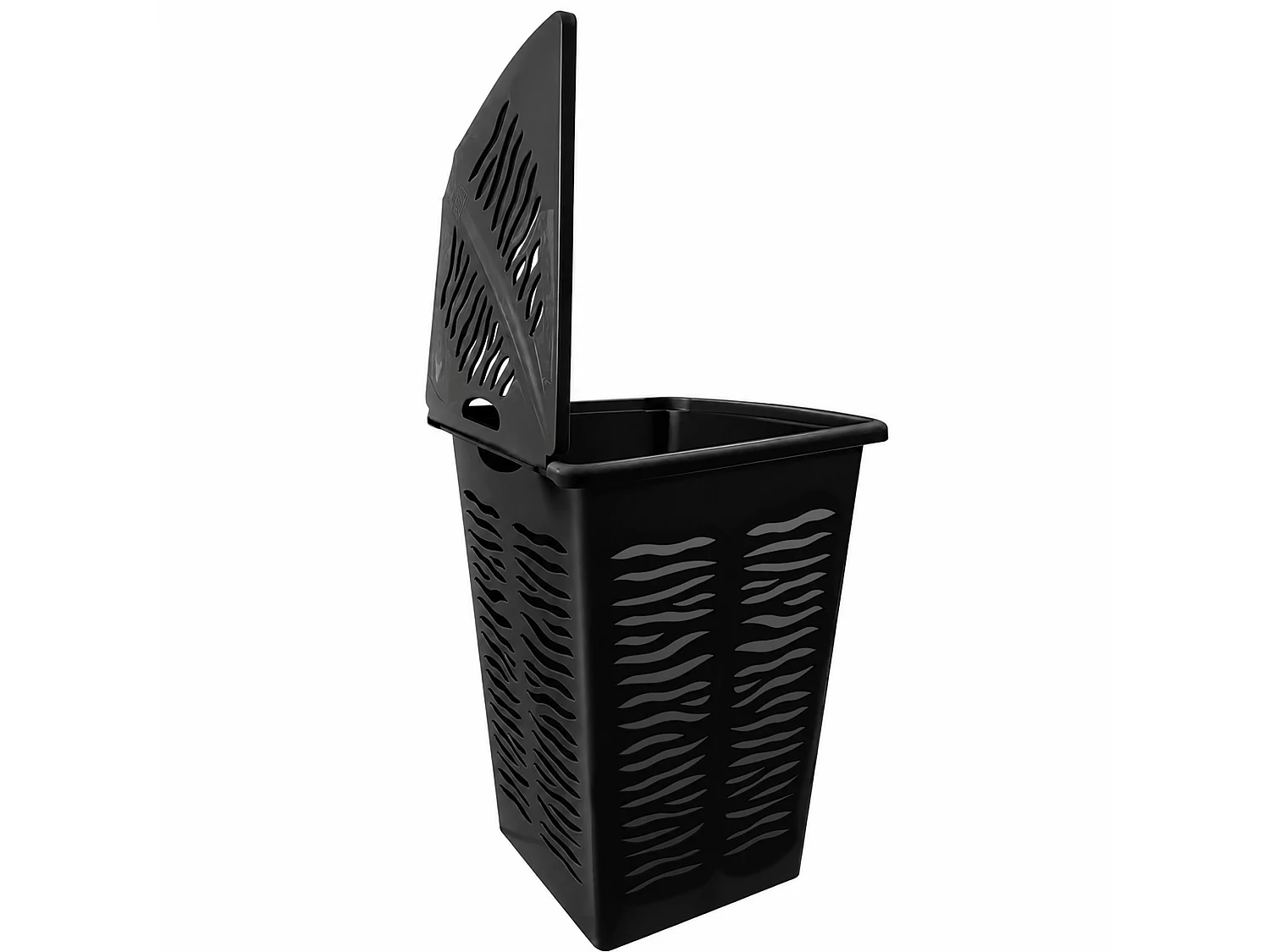 Panier à linge d’angle avec couvercle plastique anthracite 45 l 52 cm