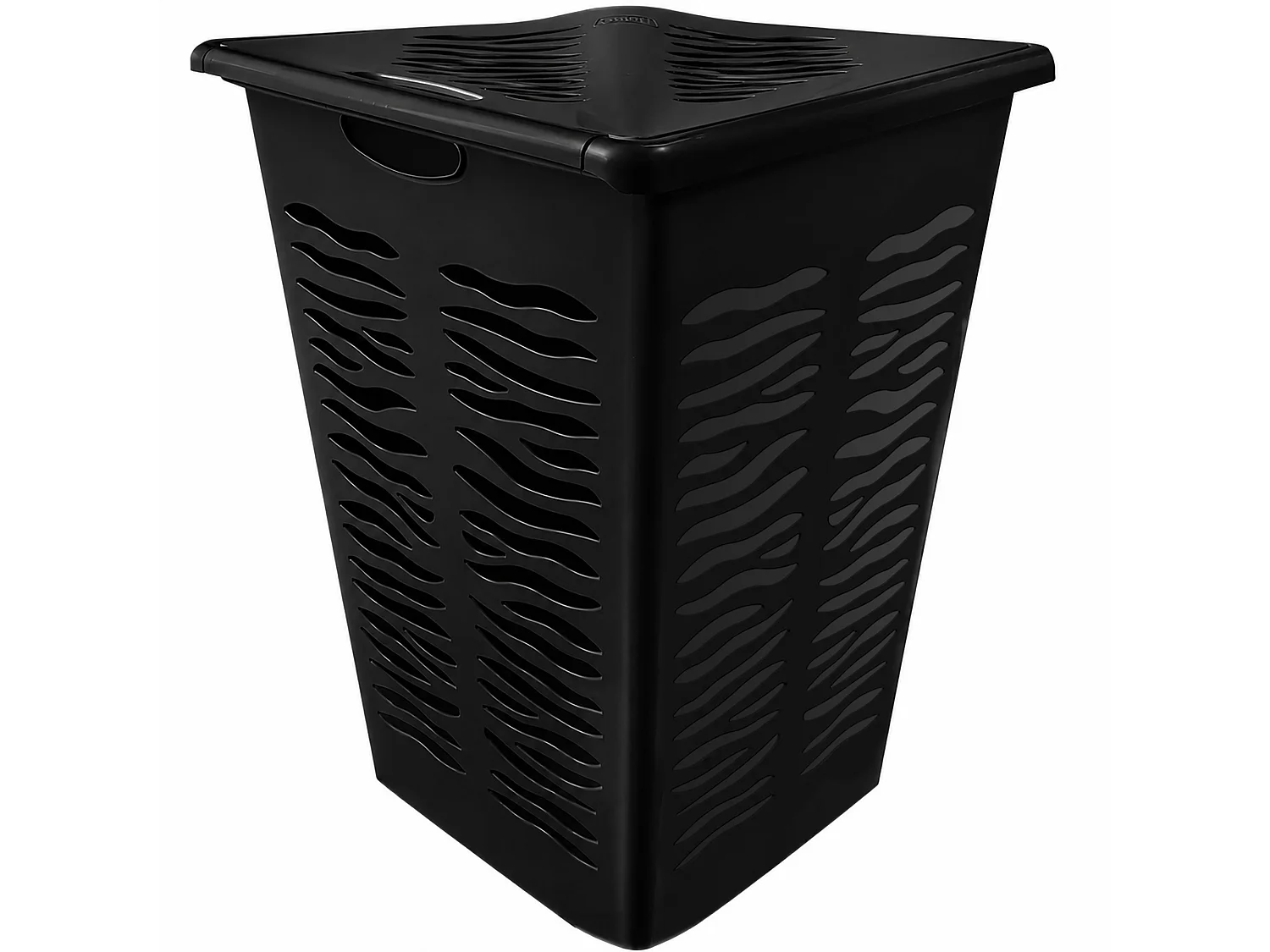 Panier à linge d’angle avec couvercle plastique anthracite 45 l 52 cm