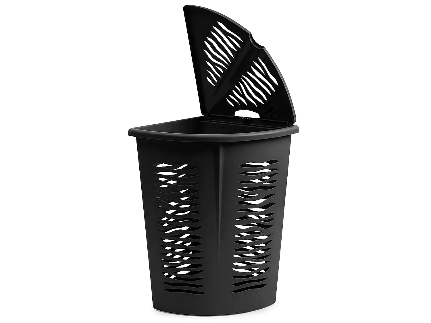 Panier à linge d’angle avec couvercle plastique anthracite 45 l 52 cm