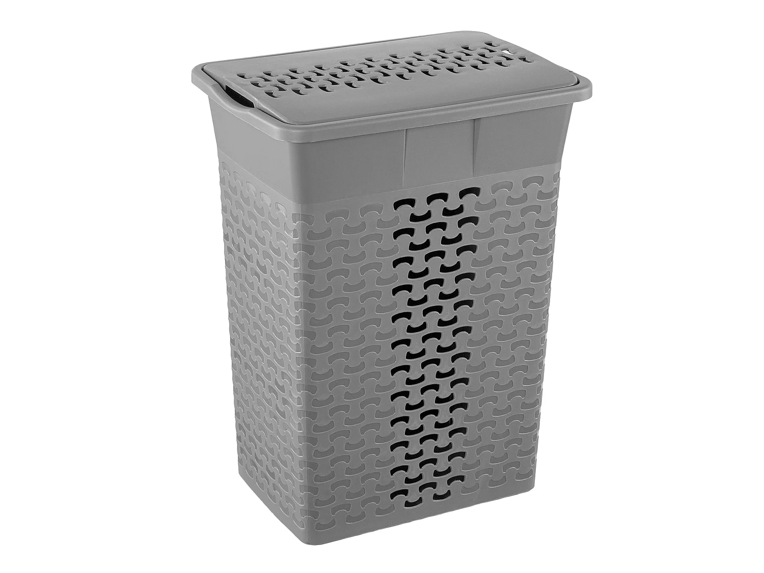 Panier à linge sur pied aéré en plastique gris 35 L 38,4x28,2x50,3 cm