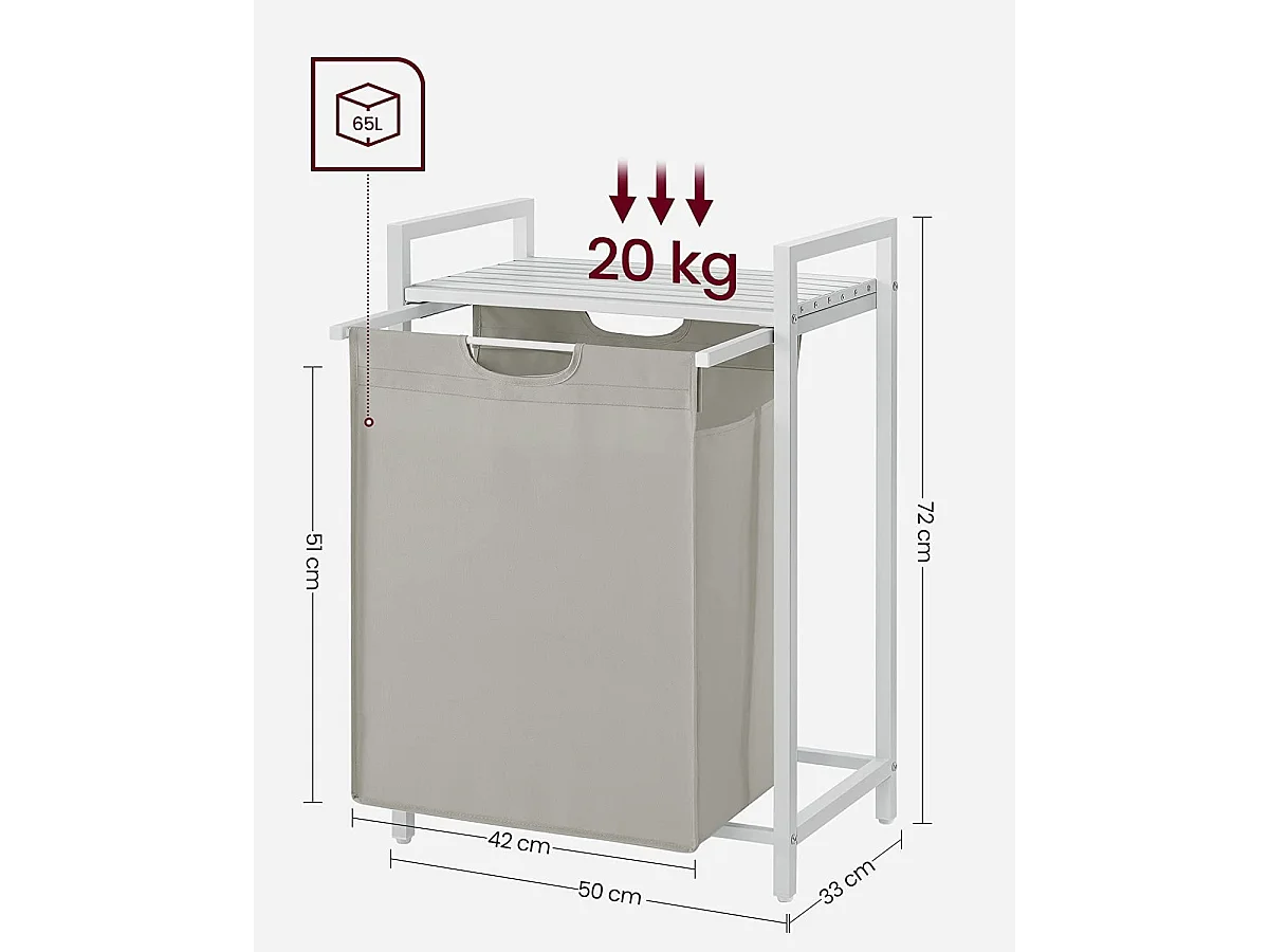 Meuble de salle de bain de rangement métal blanc 50x33x72 cm